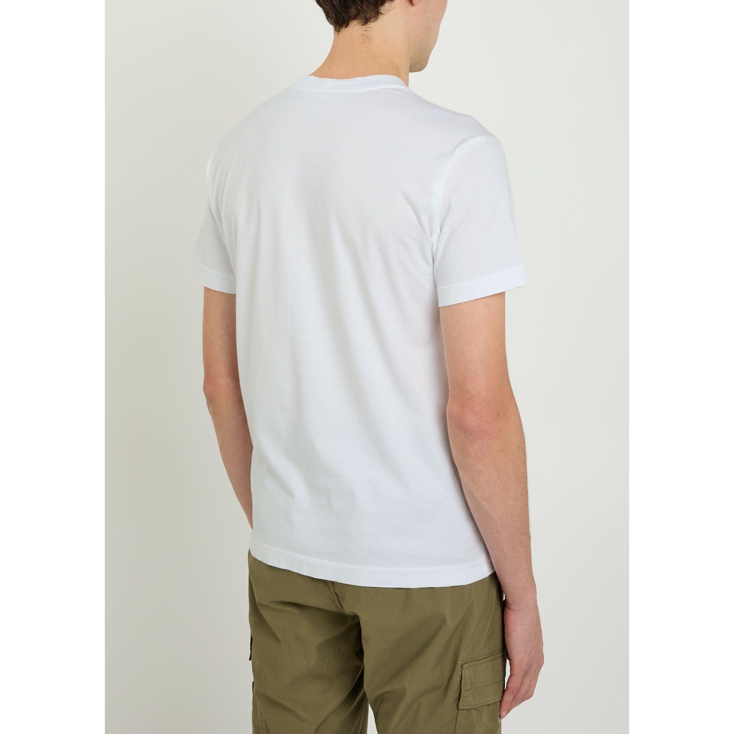 WHITE - Stone Island - Men's Compass Badge Cotton T-Shirt - 3