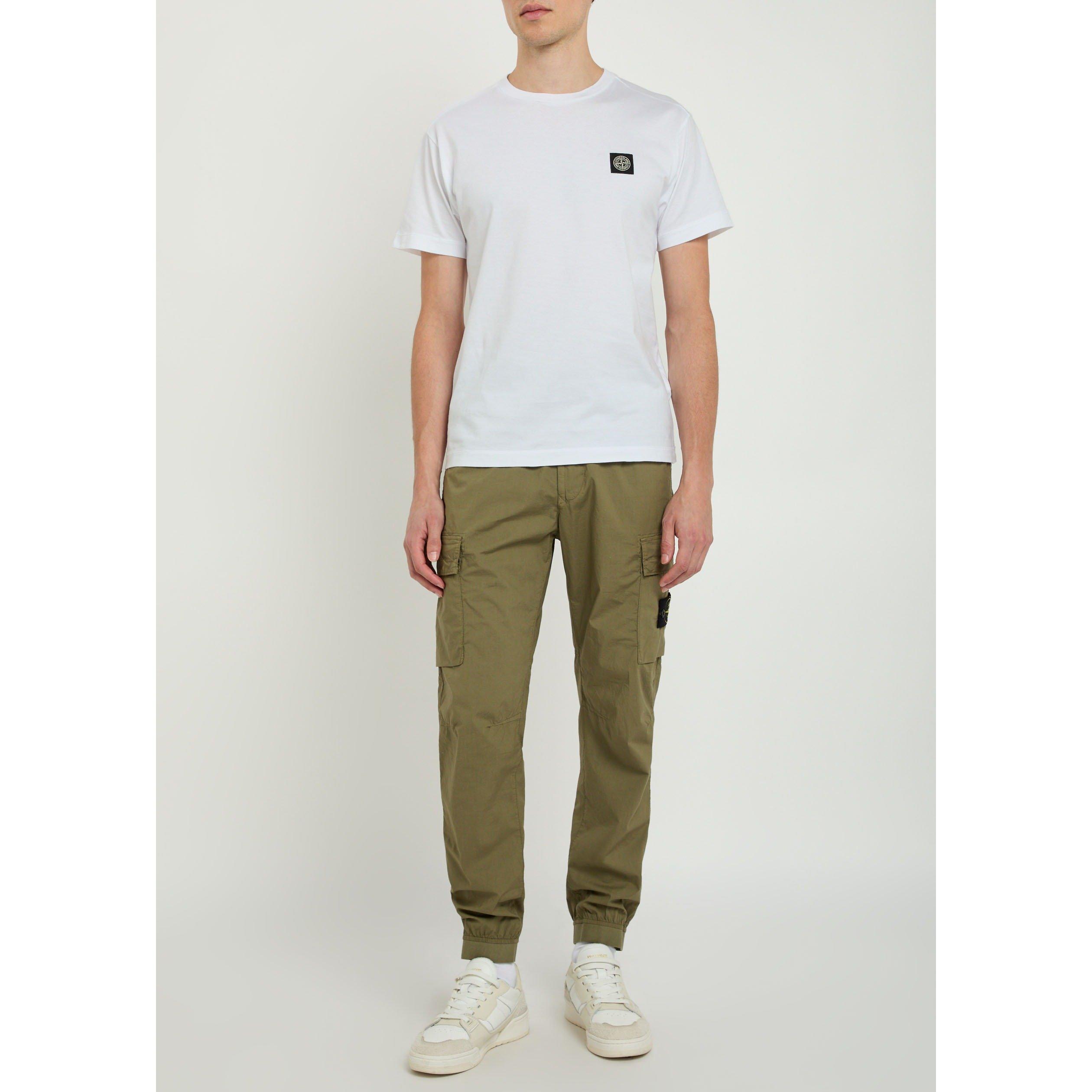 WHITE - Stone Island - Men's Compass Badge Cotton T-Shirt - 5