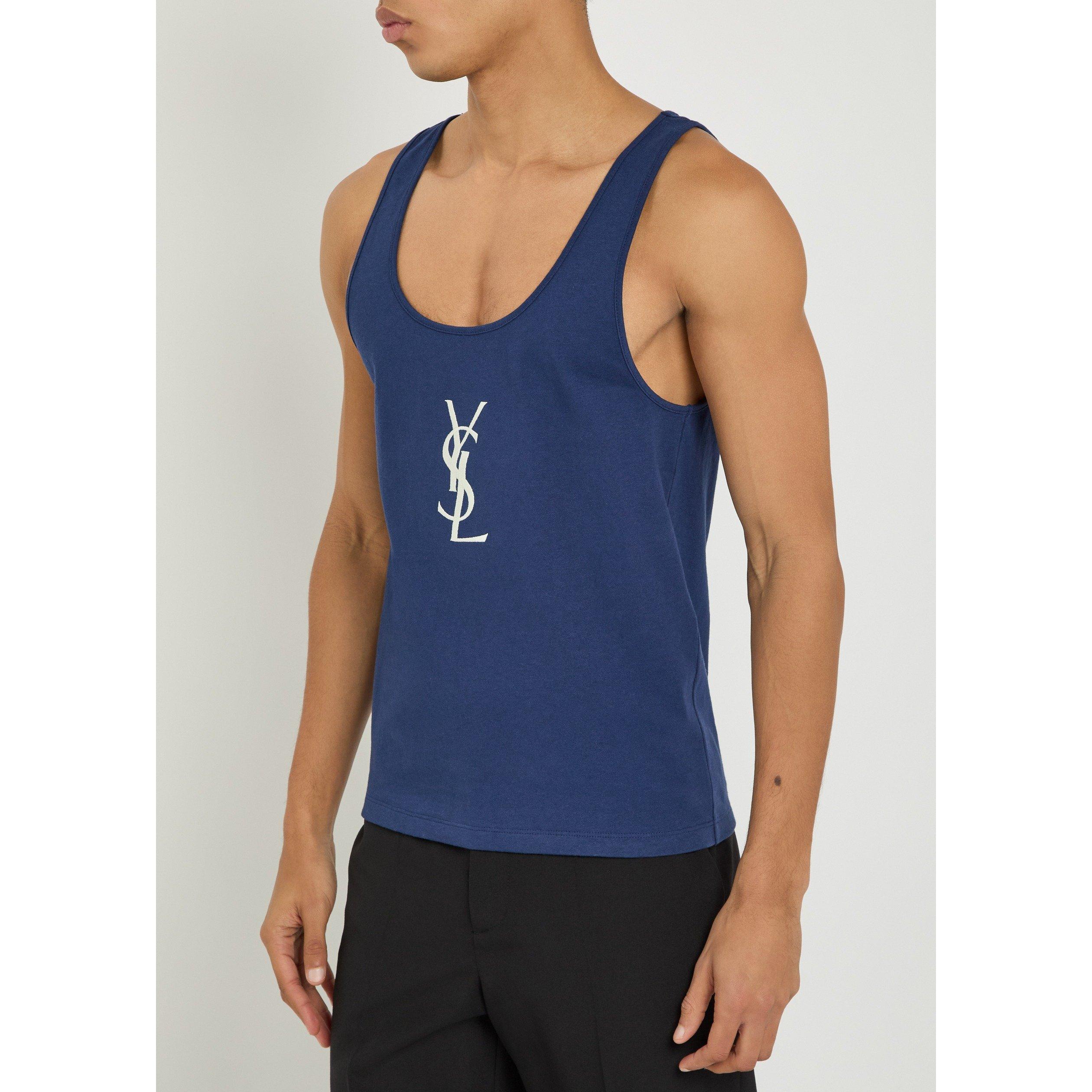 BLUE - Saint Laurent - YSL DEBARDEUR BIG LOGO C - 2