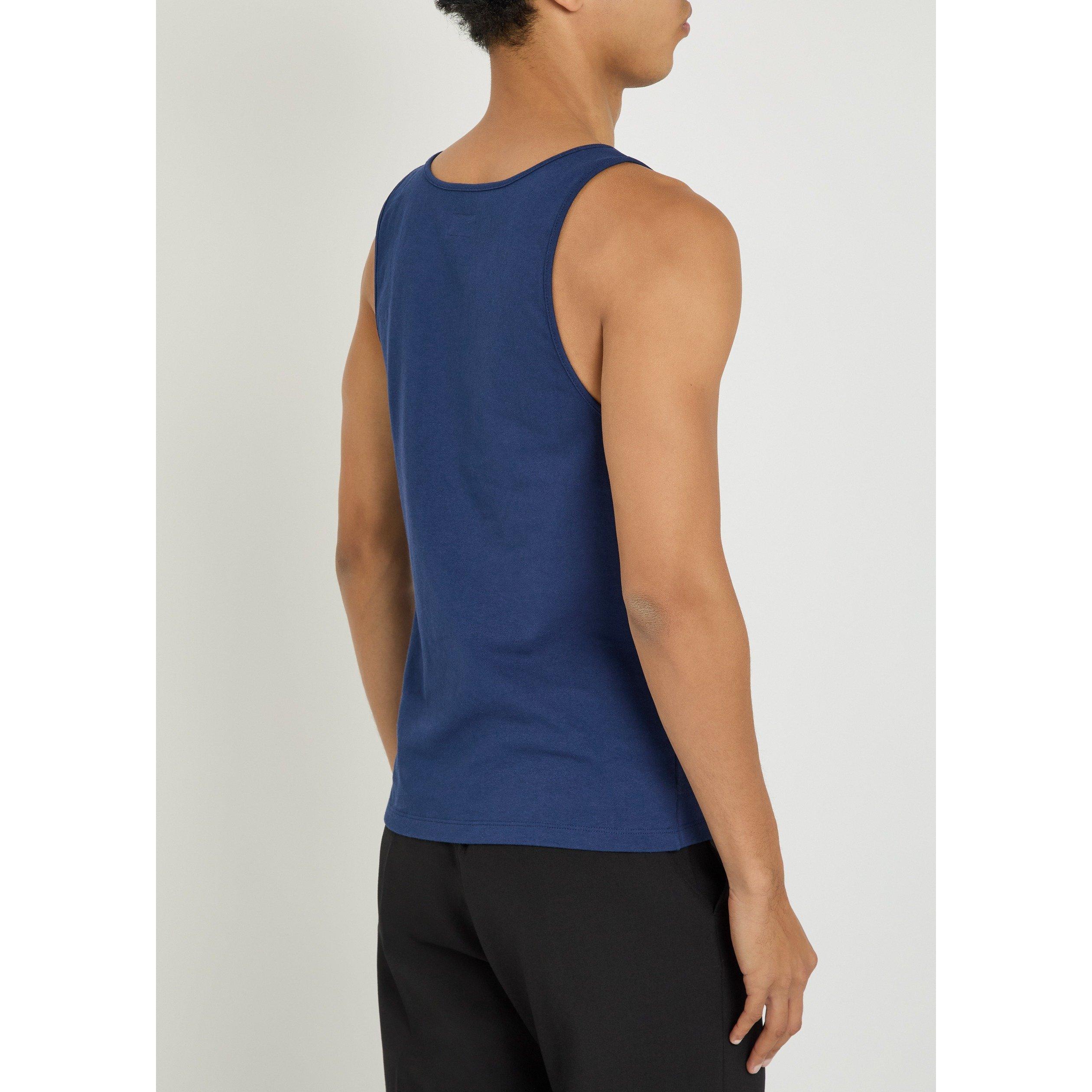 BLUE - Saint Laurent - YSL DEBARDEUR BIG LOGO C - 3