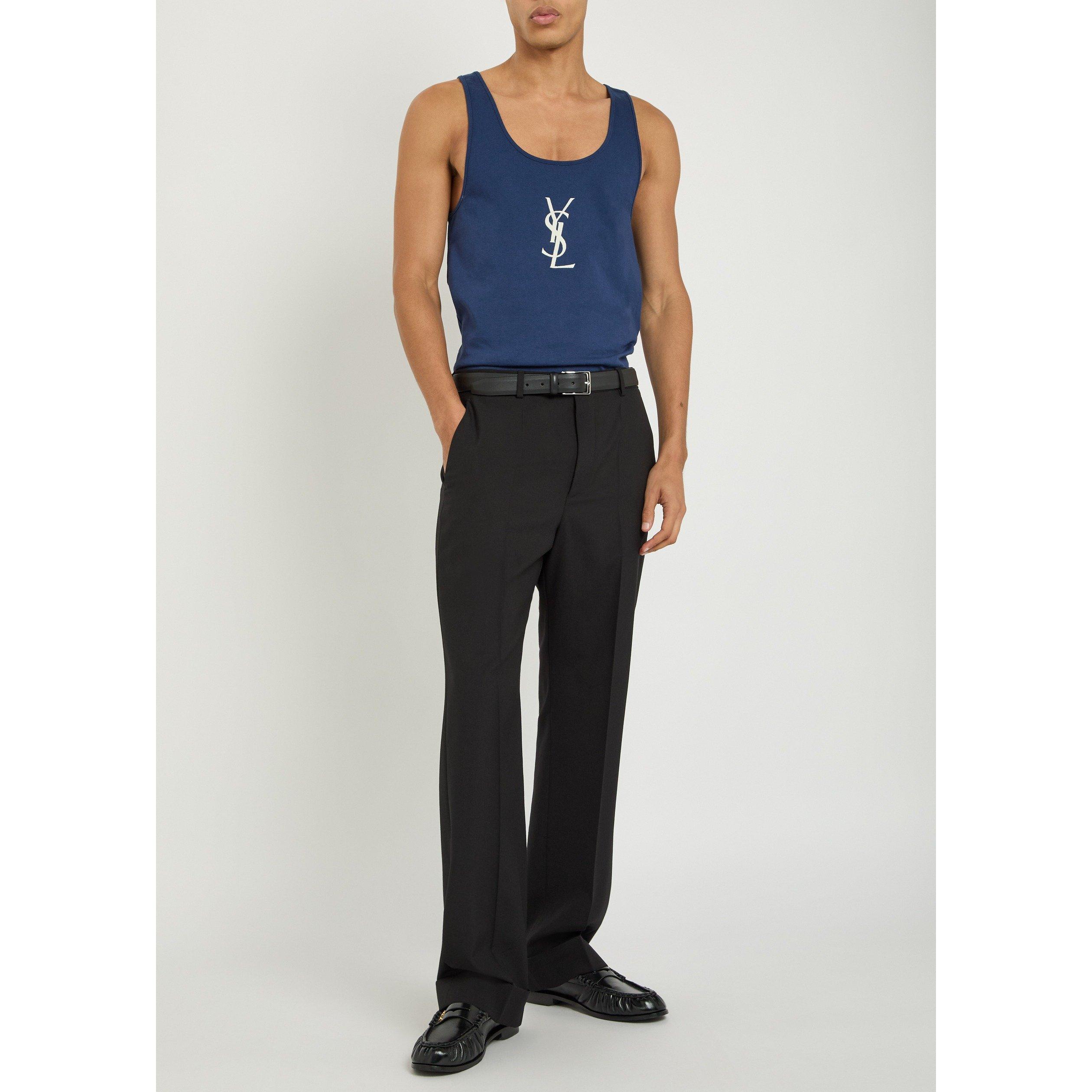BLUE - Saint Laurent - YSL DEBARDEUR BIG LOGO C - 5