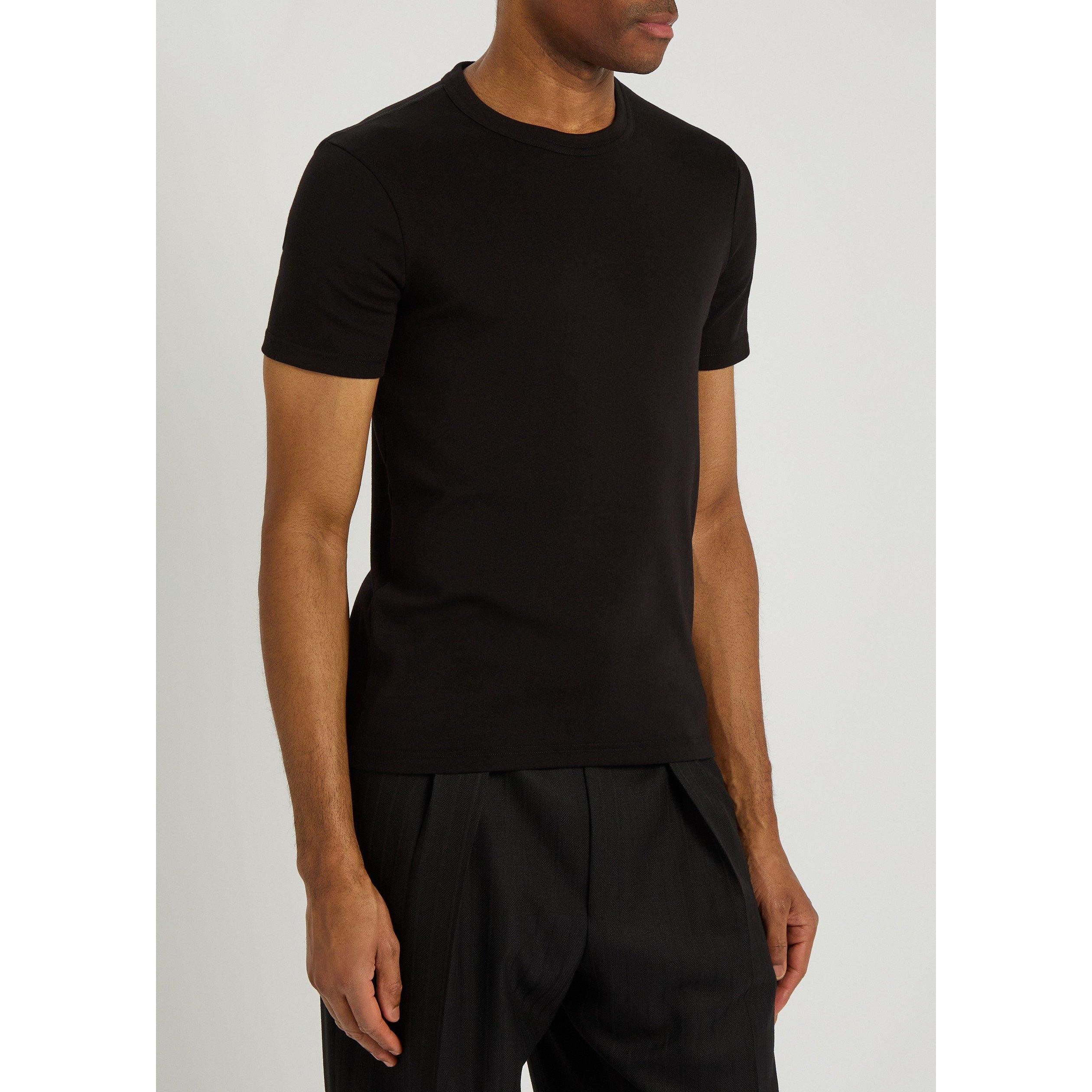 BLACK - Tom Ford - T-SHIRT CREW COTTON STRETCH JE - 2