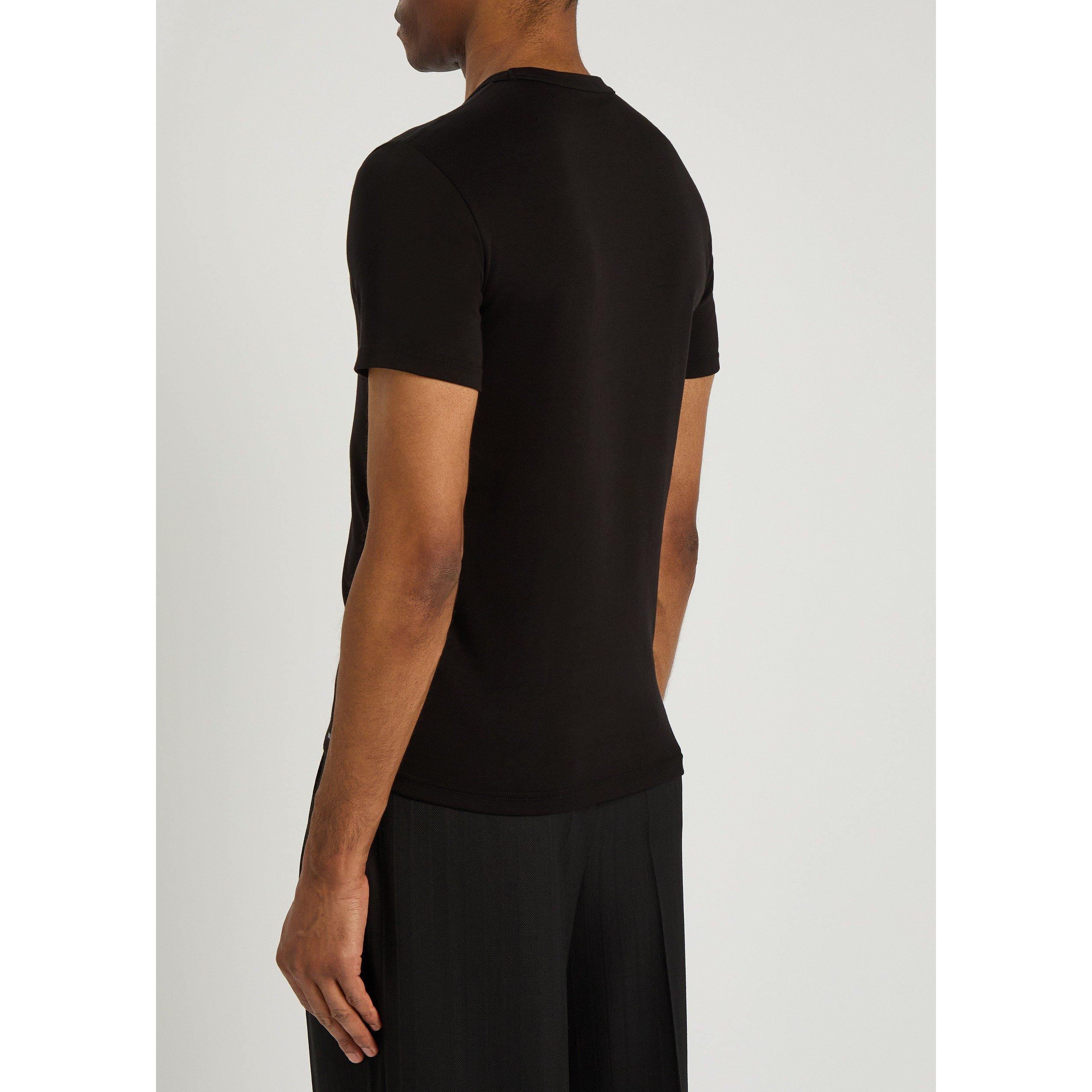 BLACK - Tom Ford - T-SHIRT CREW COTTON STRETCH JE - 3