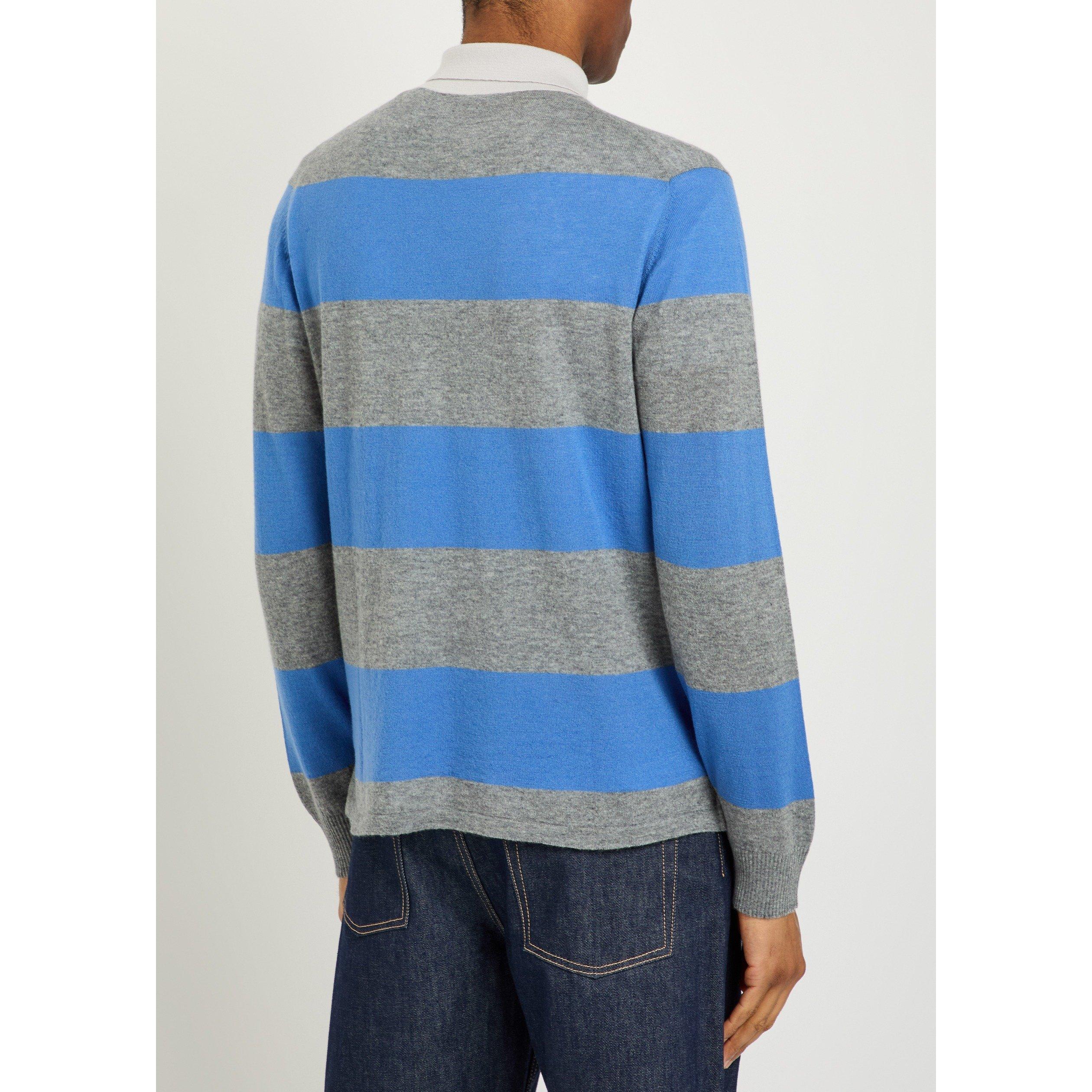GREY AND OTHER - Begg Scotland - BXC KNIT RUGBY STRIPE SHIRT LS - 3