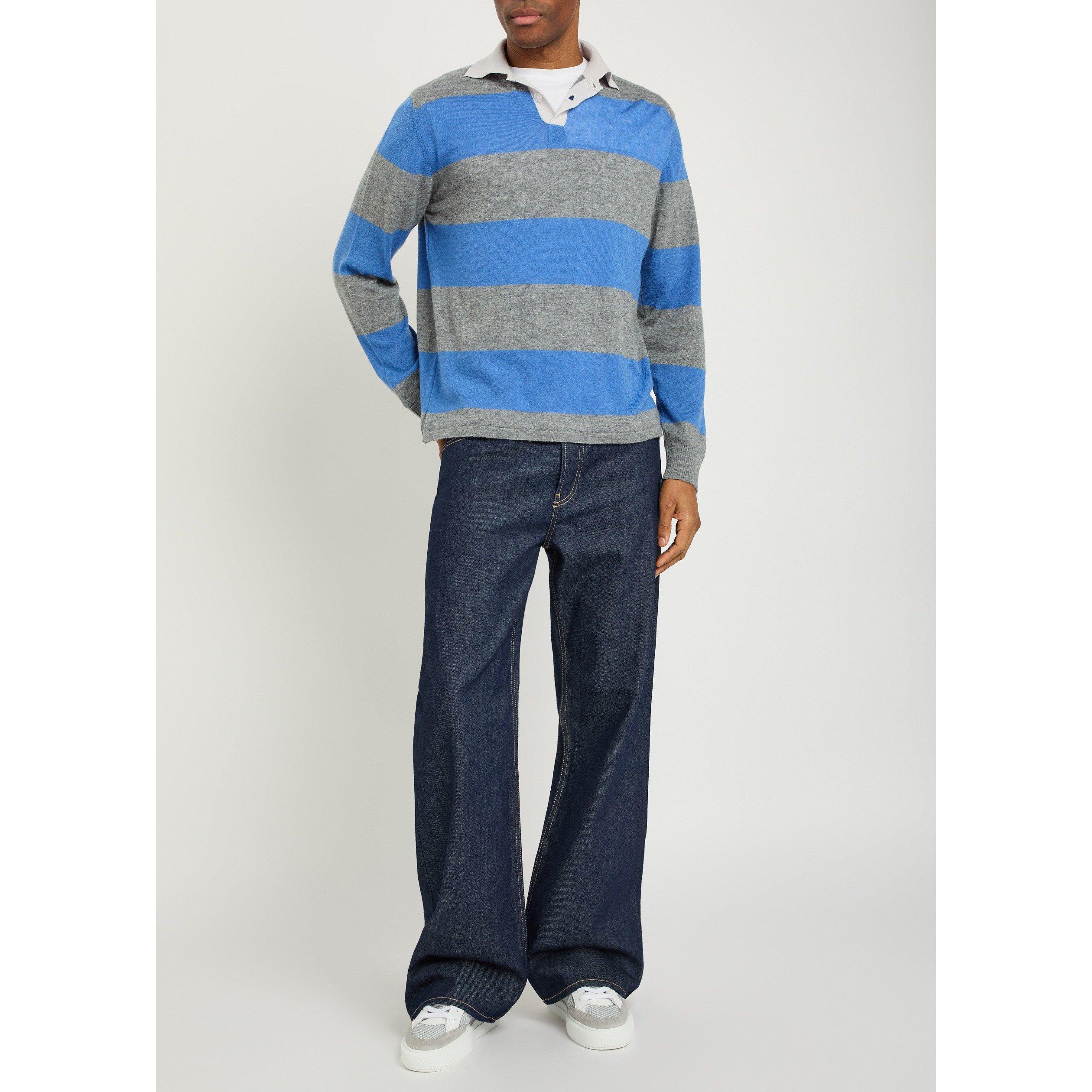 GREY AND OTHER - Begg Scotland - BXC KNIT RUGBY STRIPE SHIRT LS - 5