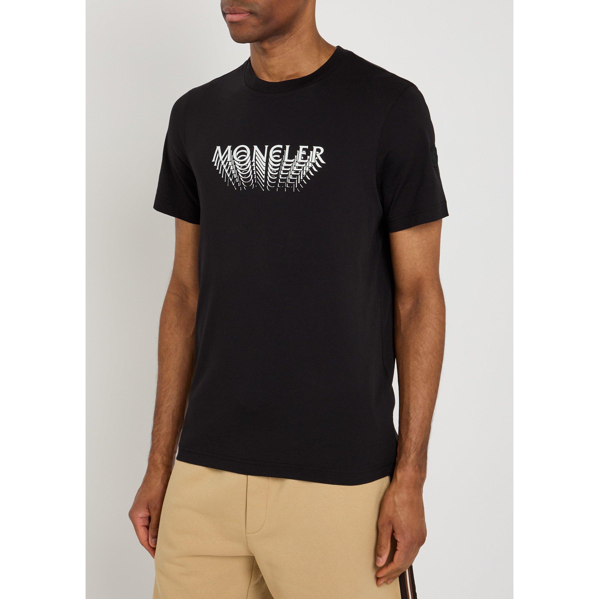 BLACK - Moncler - Men's Chest Logo Short-Sleeve Cotton T-Shirt - 2