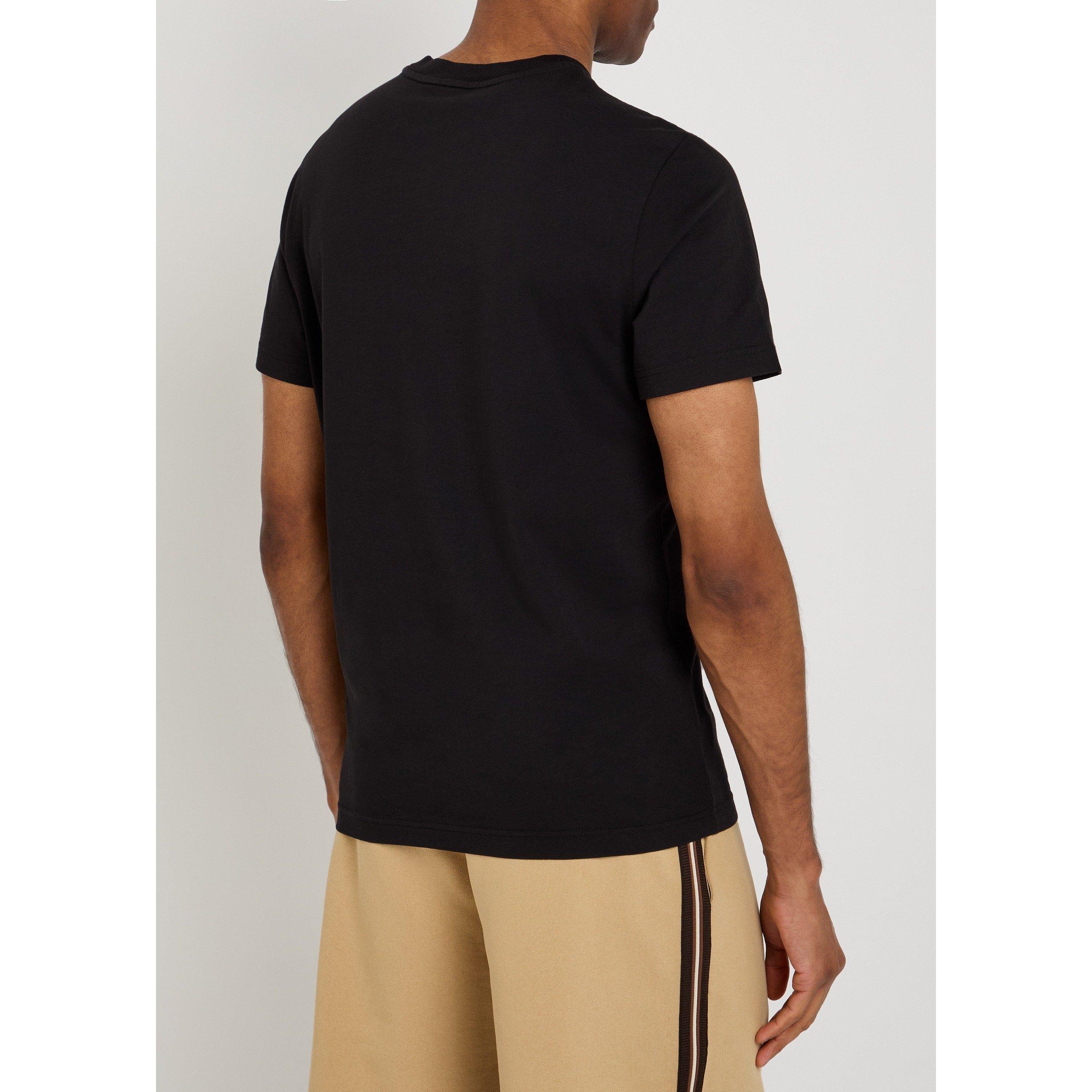 BLACK - Moncler - Men's Chest Logo Short-Sleeve Cotton T-Shirt - 3