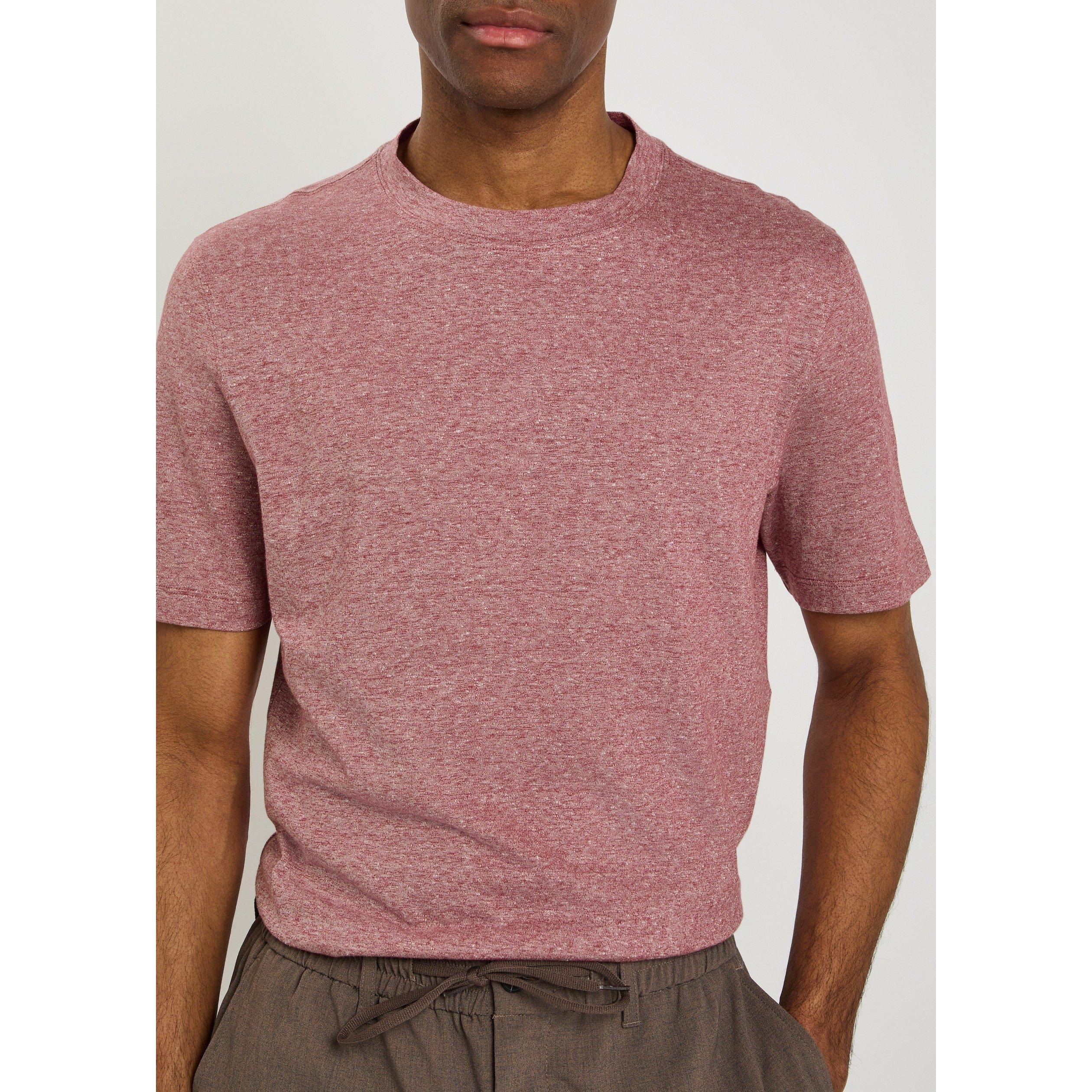 CORAL - Brunello Cucinelli - Men's Linen-Cotton Short-Sleeve Crew-Neck T-Shirt - 4