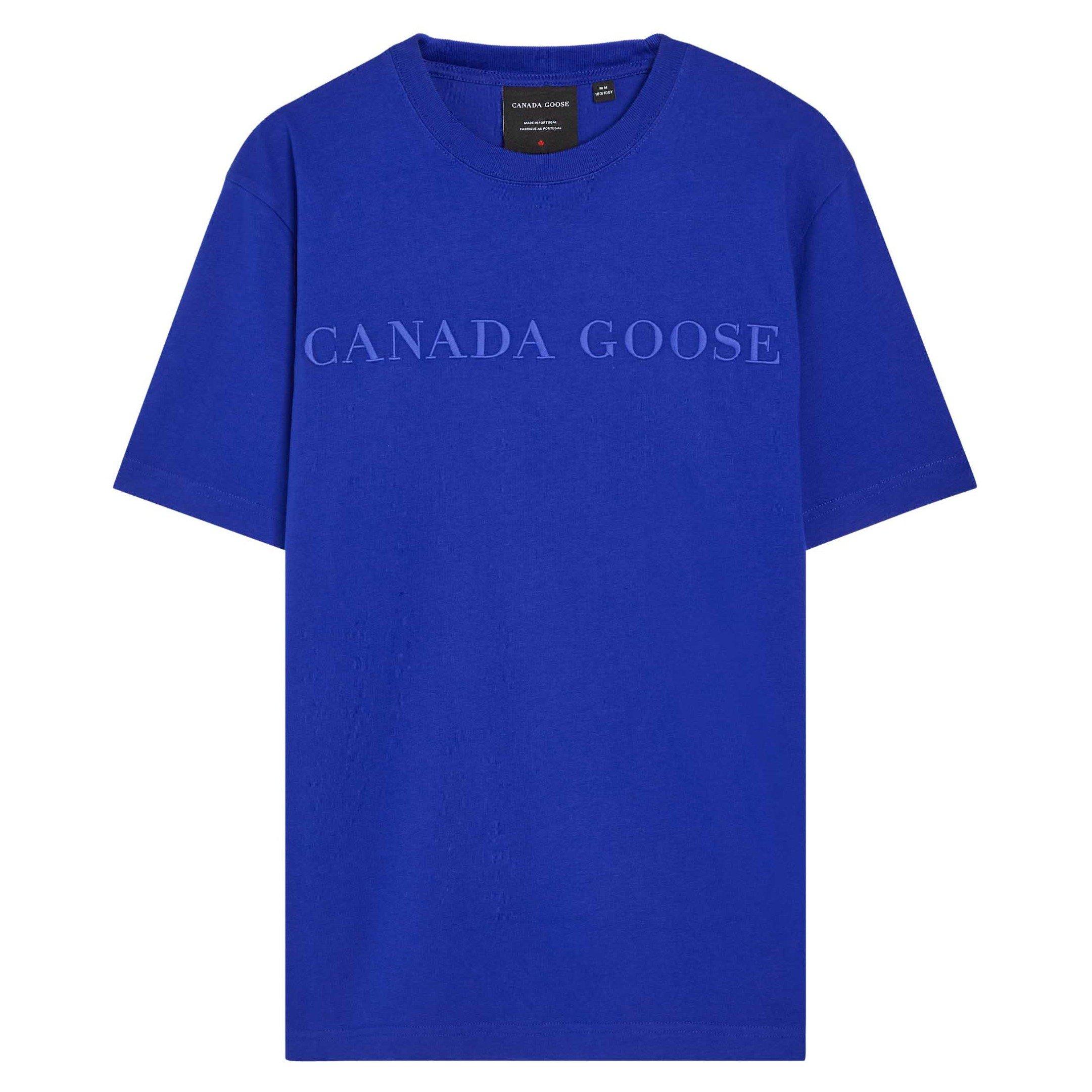 BLUE - Canada Goose - CG TEE SS SCRPT LOGO VANT
