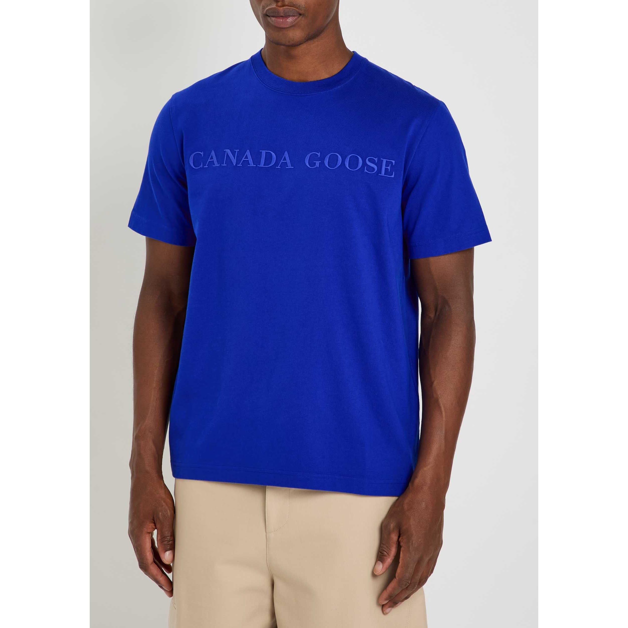 BLUE - Canada Goose - CG TEE SS SCRPT LOGO VANTAGE - 2