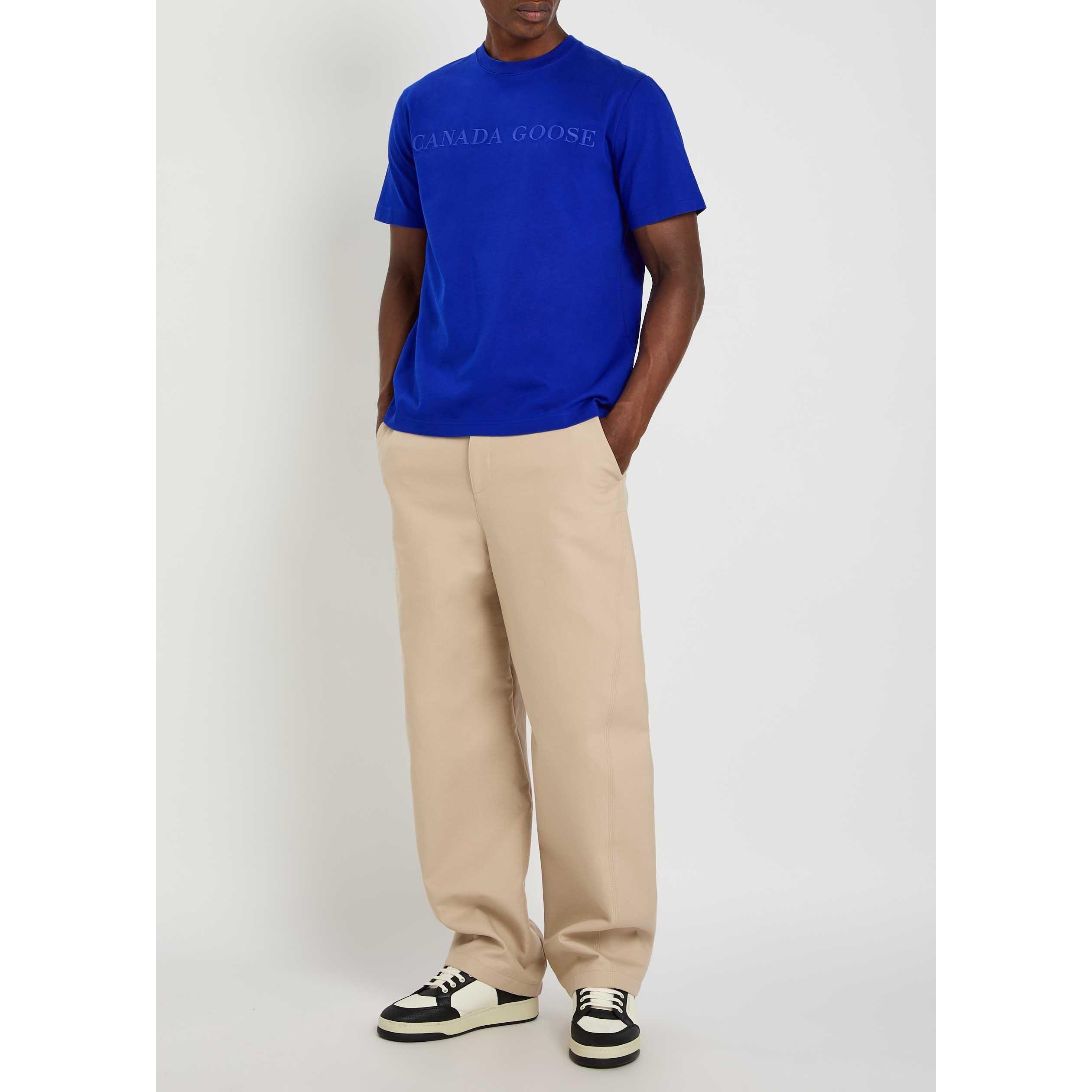 BLUE - Canada Goose - CG TEE SS SCRPT LOGO VANTAGE - 5