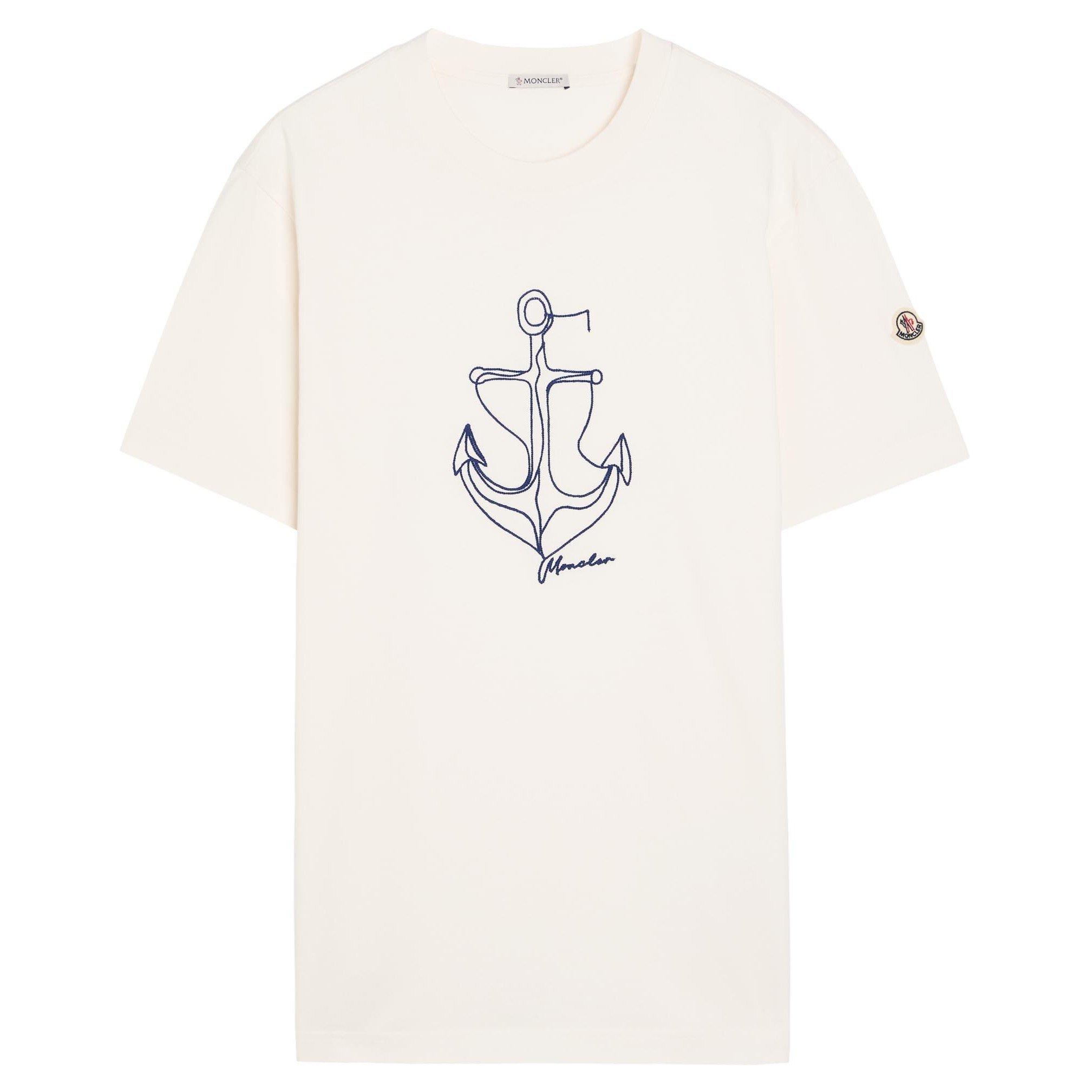 WHITE - Moncler - MON ANCHOR LOGO TEE SS