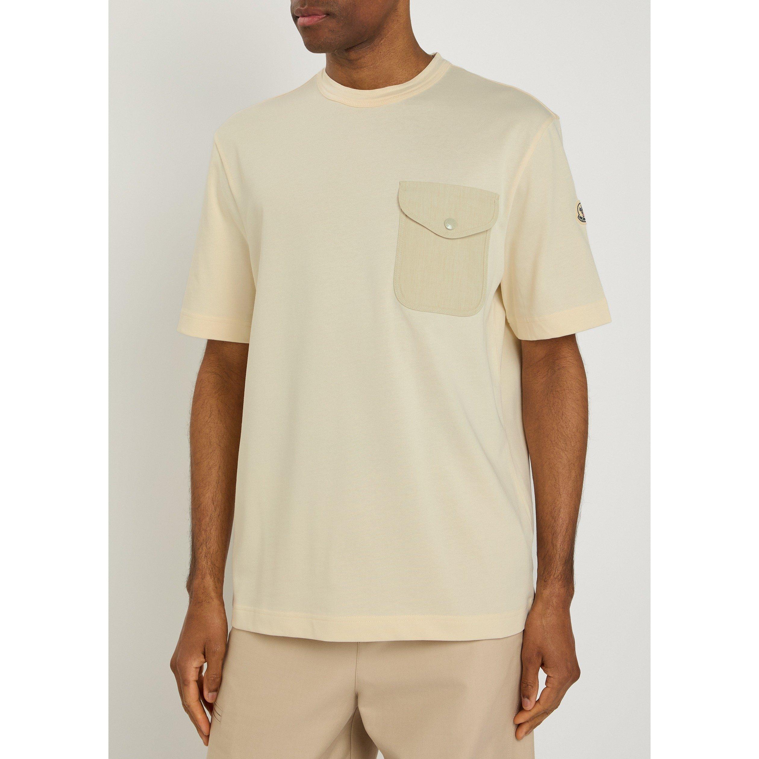 WHITE - Moncler - Men's Cotton Short-Sleeve Pocket T-Shirt - 2