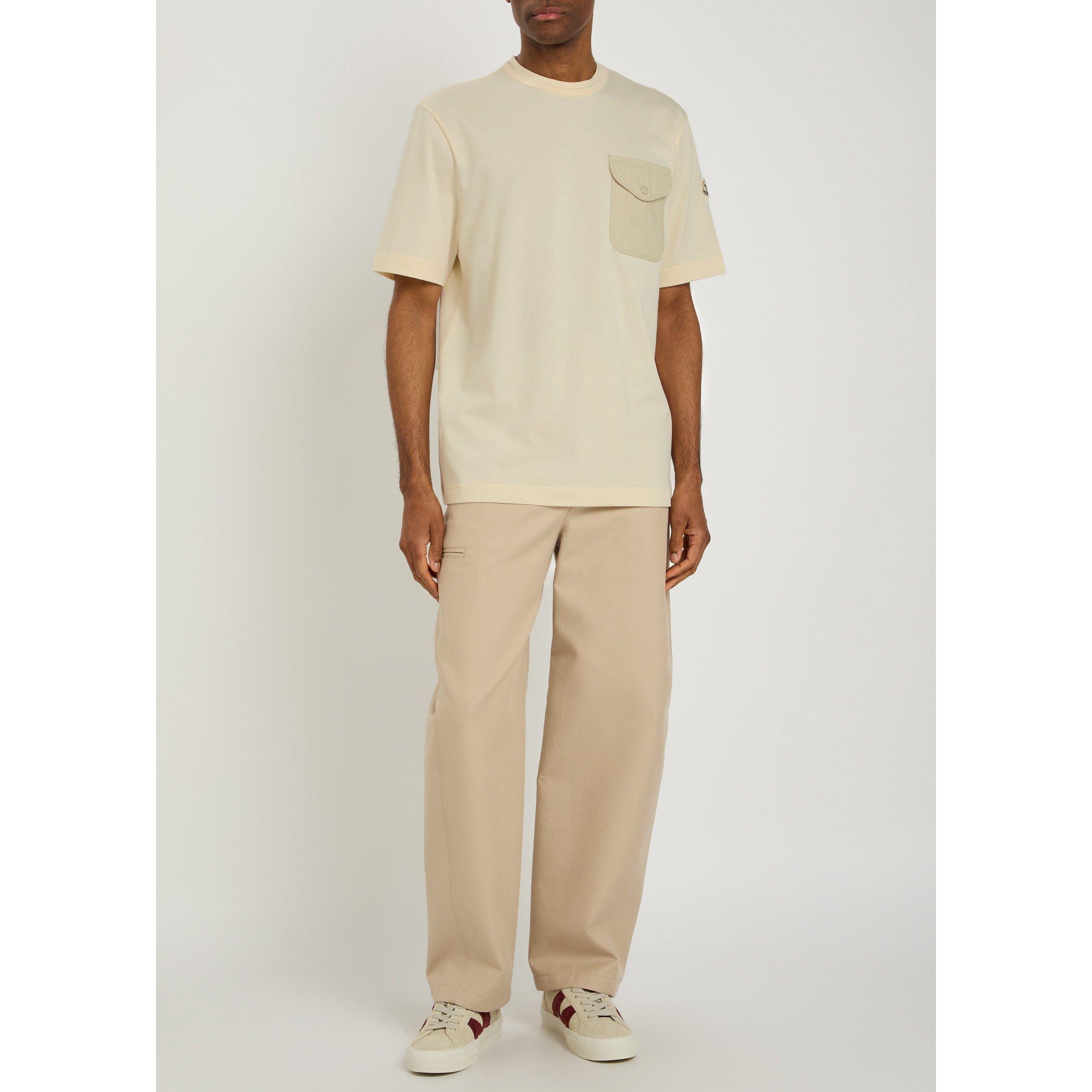 WHITE - Moncler - Men's Cotton Short-Sleeve Pocket T-Shirt - 5