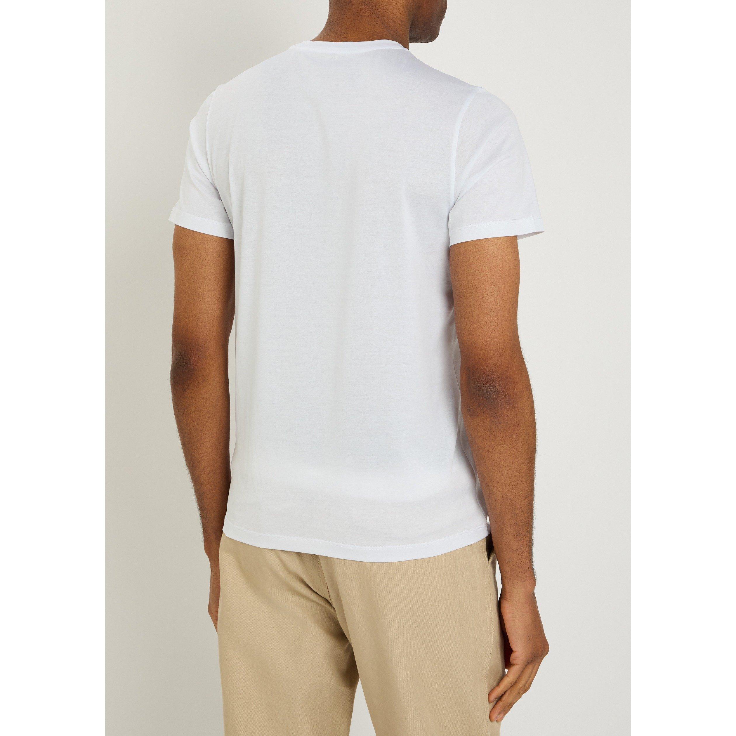 WHITE - Moncler - Men's Two Logo Cotton Short-Sleeve T-Shirt - 3