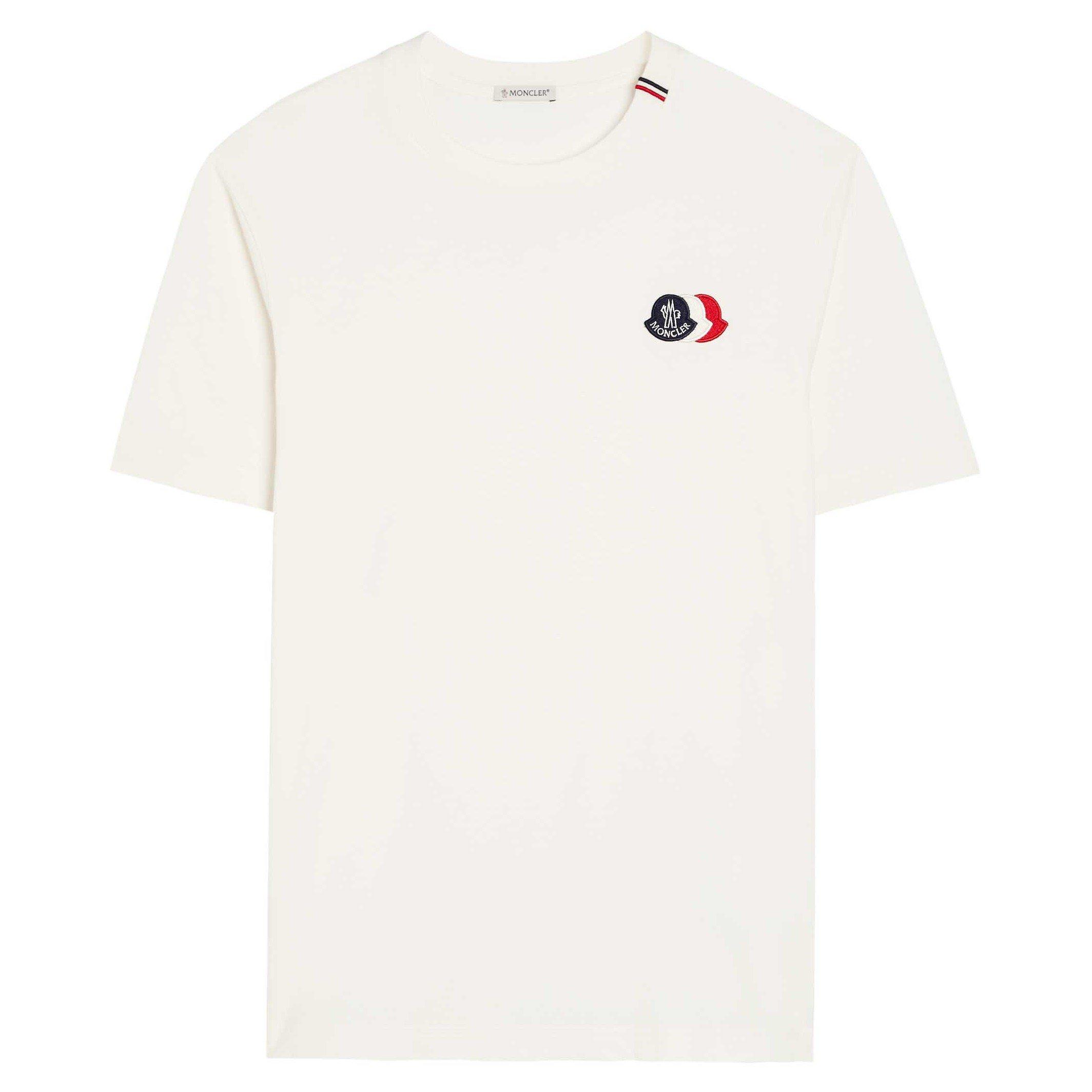 WHITE - Moncler - MON SML TRI LOGO TEE SS