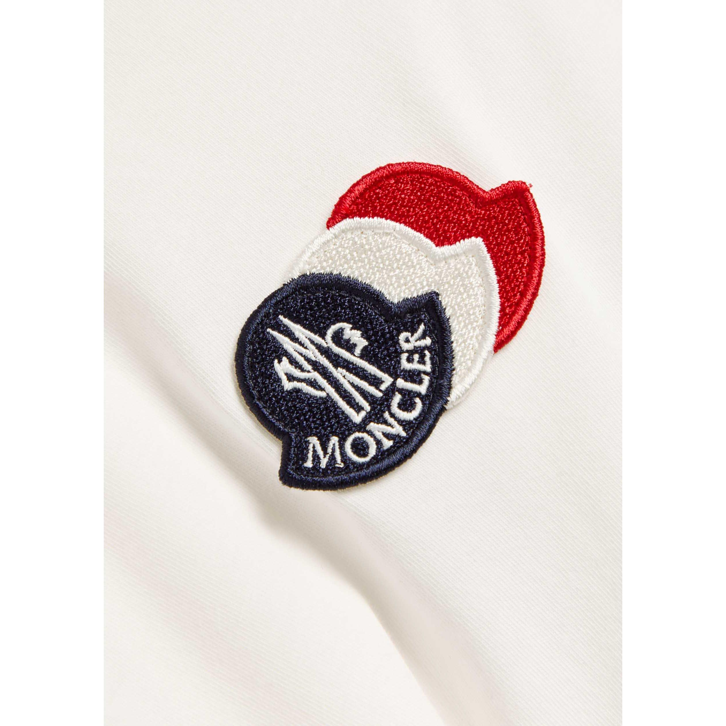 WHITE - Moncler - Men's Tri Logo Cotton Short-Sleeve T-Shirt - 4