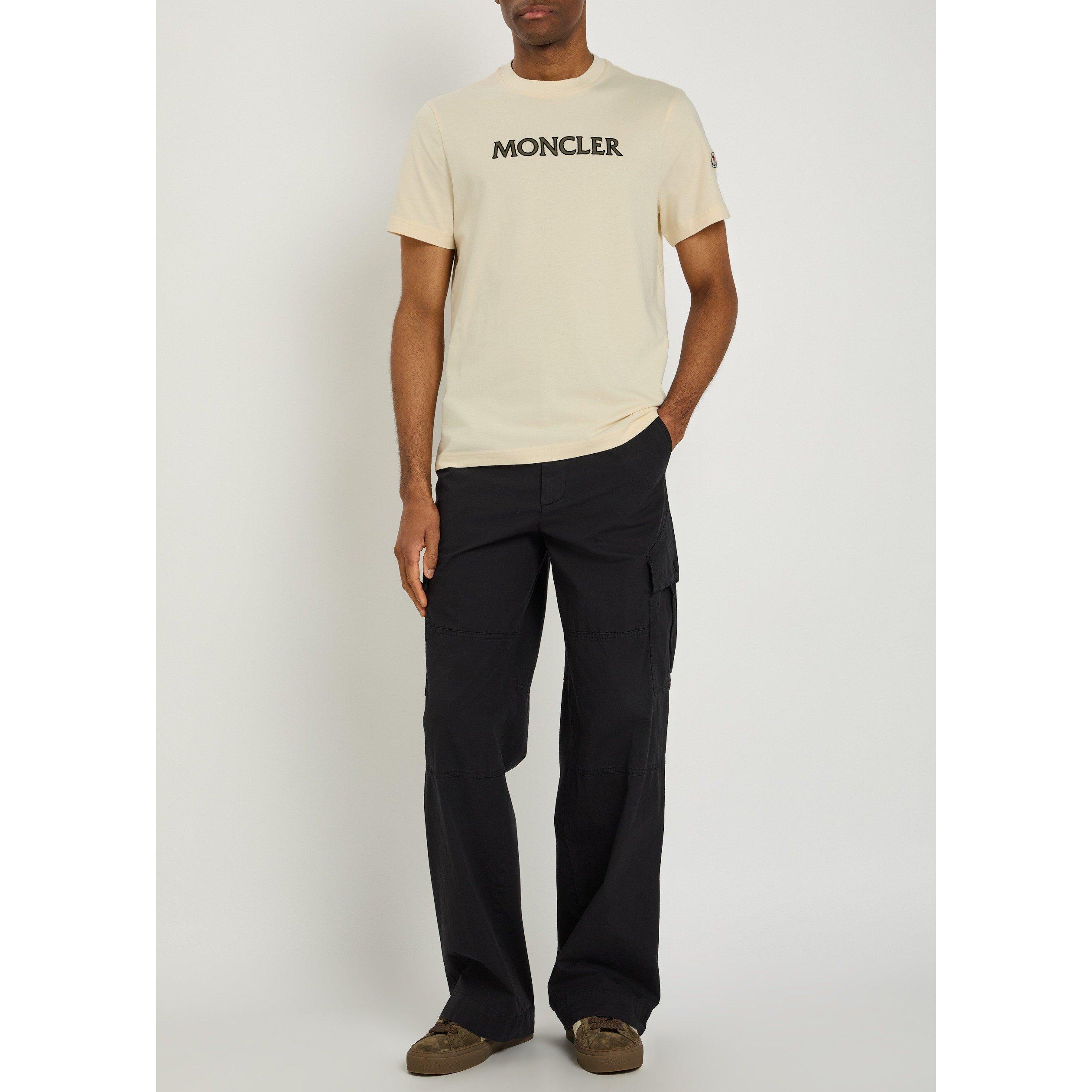 WHITE - Moncler - Men's Chest Logo Cotton Short-Sleeve T-Shirt - 5