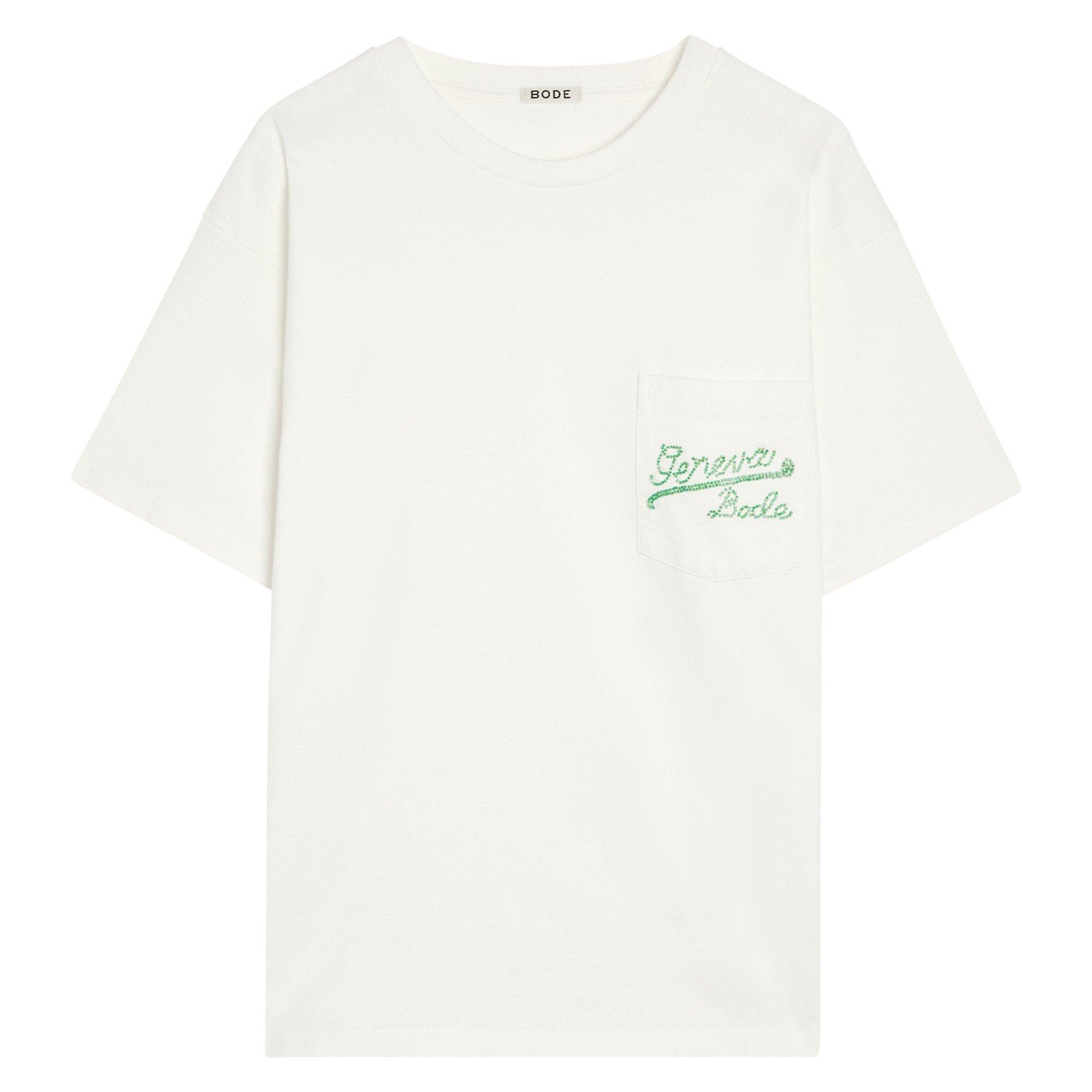CREAM - Bode - BODE BEADED GENEVA POCKET TEE - 1