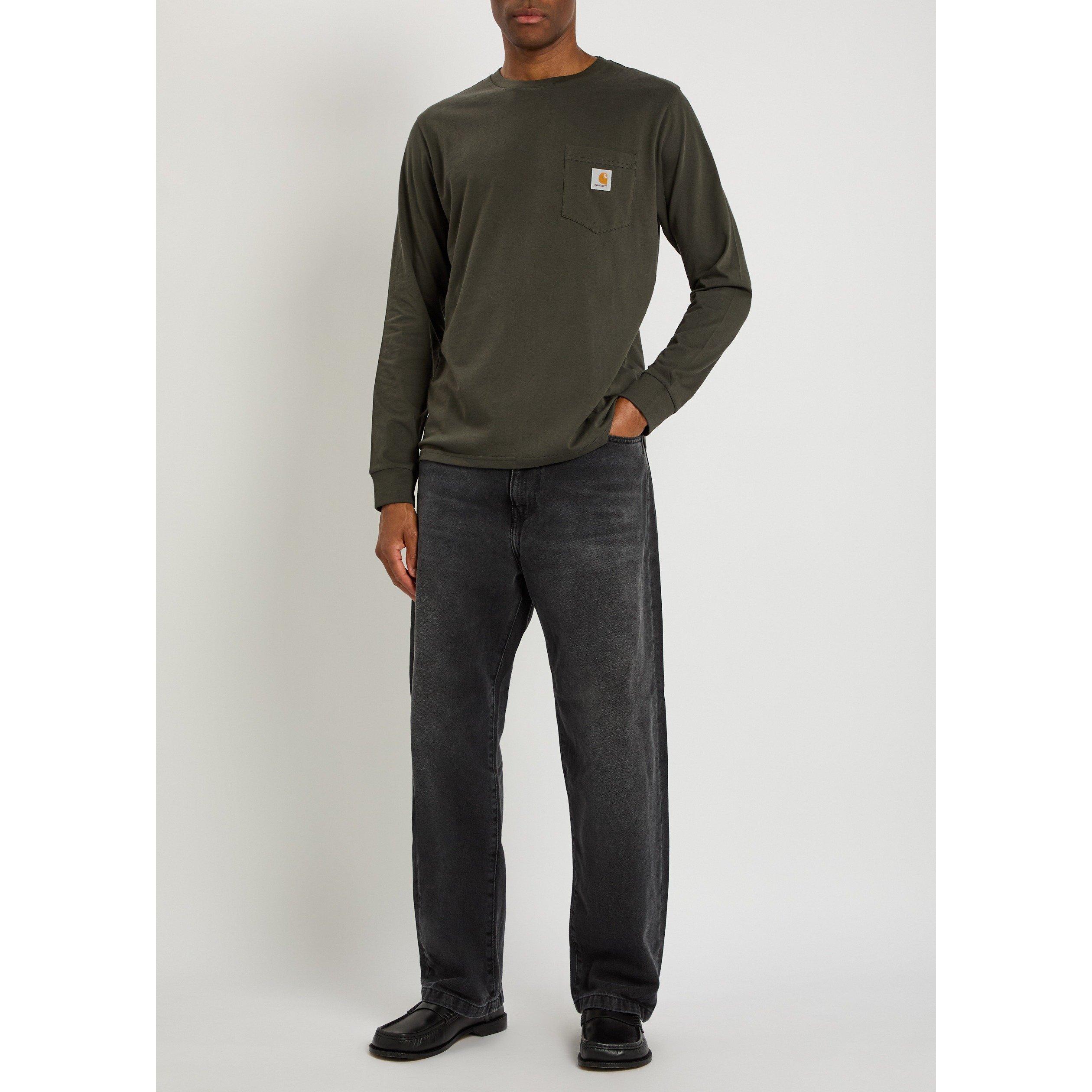 GREEN - Carhartt - Men's Patch Cotton Long-Sleeve T-Shirt - 5