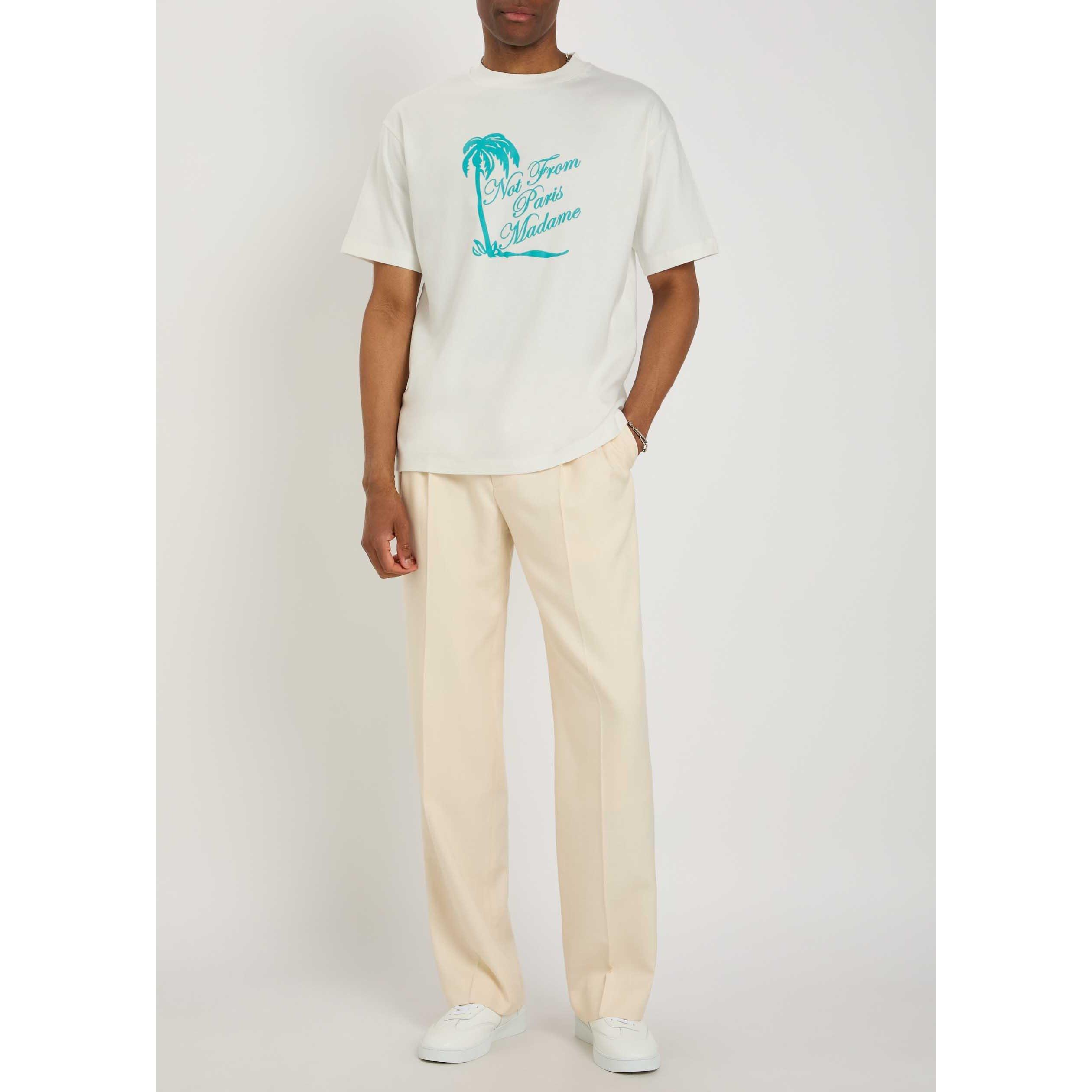 OFF WHITE - Drole De Monsieur - DROLE T-shirt Slogan Palmiers - 5