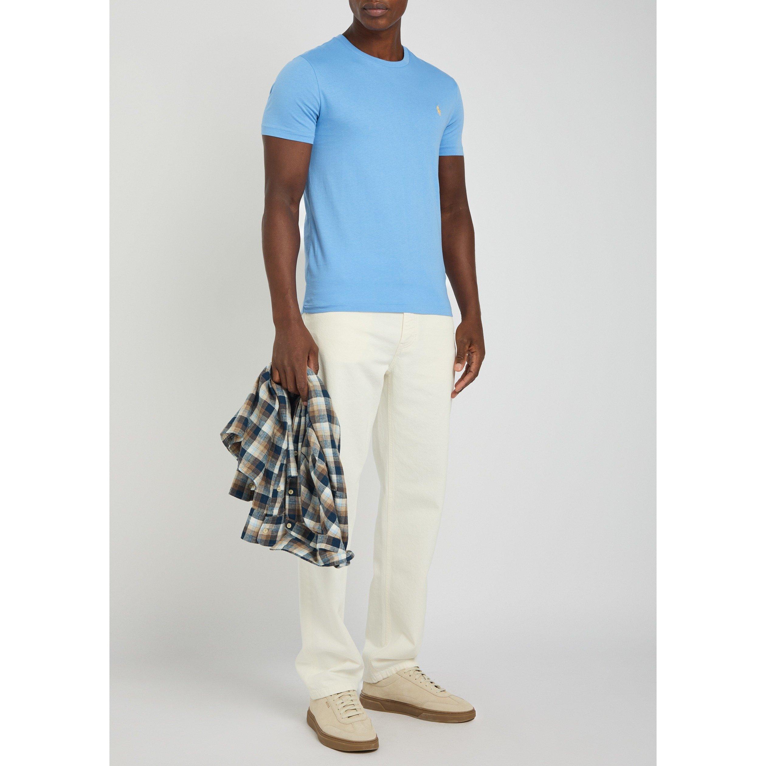 BLUE - Polo Ralph Lauren - Men's Cotton Short-Sleeve Crew-Neck T-Shirt - 5