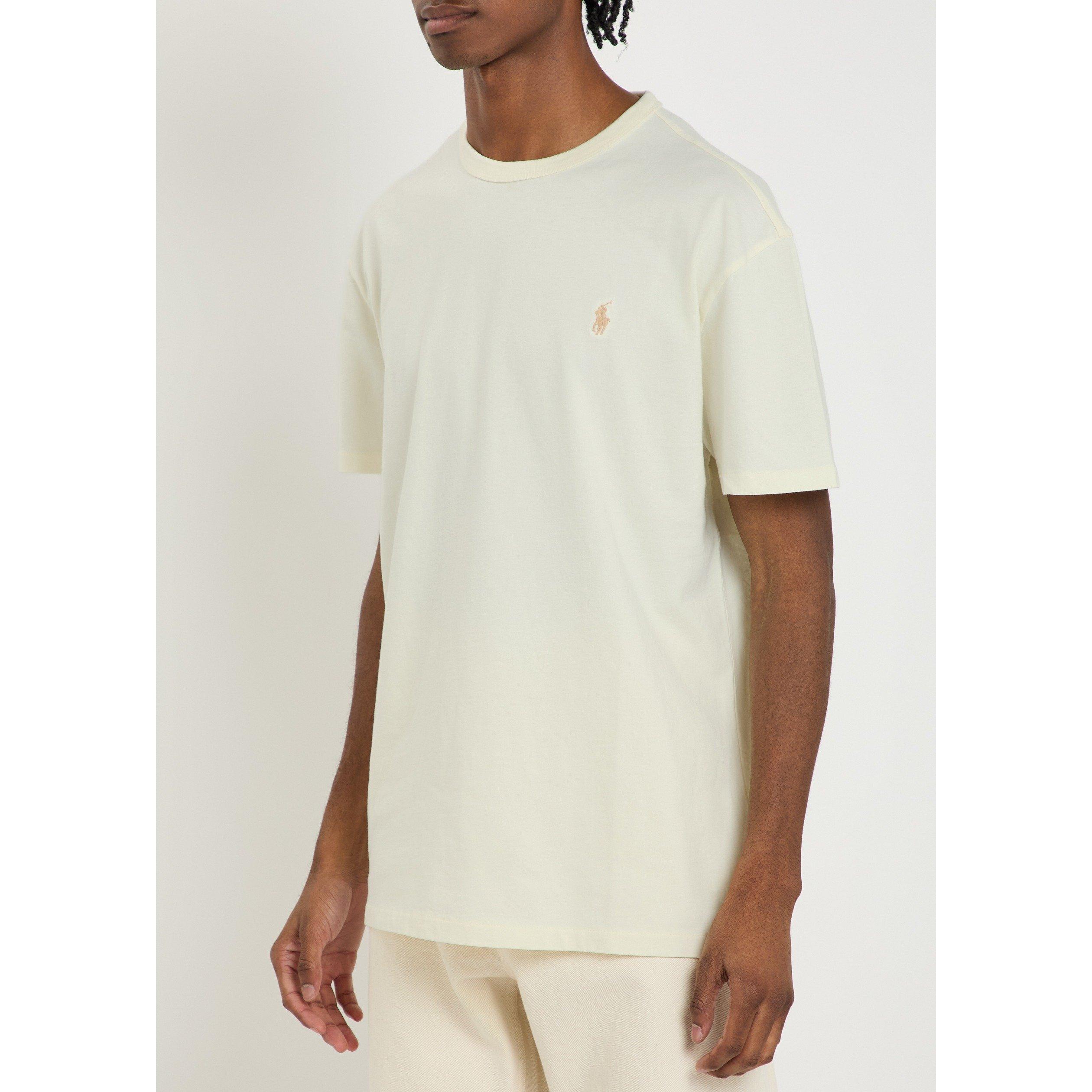 CREAM - Polo Ralph Lauren - Men's Cotton Short-Sleeve Crew Neck T-Shirt - 2