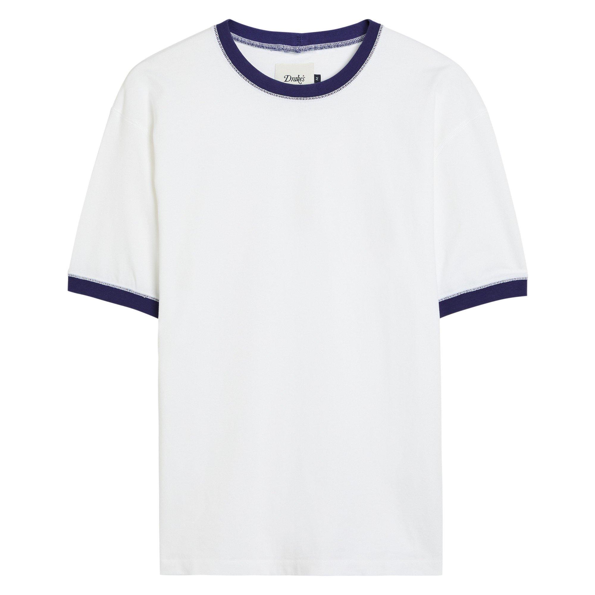 WHITE AND OTHER - Drakes - DRAKES RINGER TEE SS