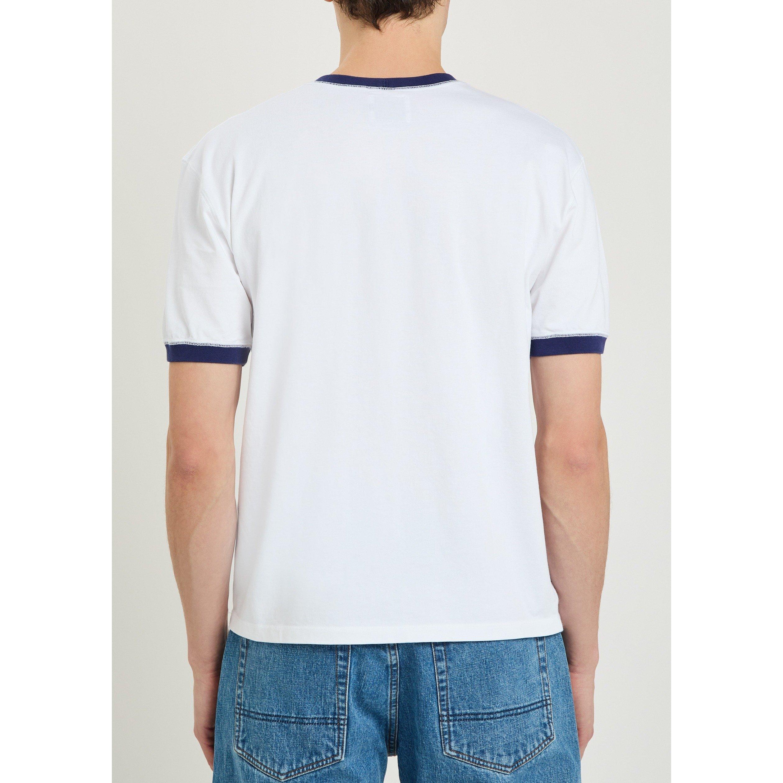 WHITE AND OTHER - Drakes - Men's Ringer Short-Sleeve Cotton T-Shirt - 3