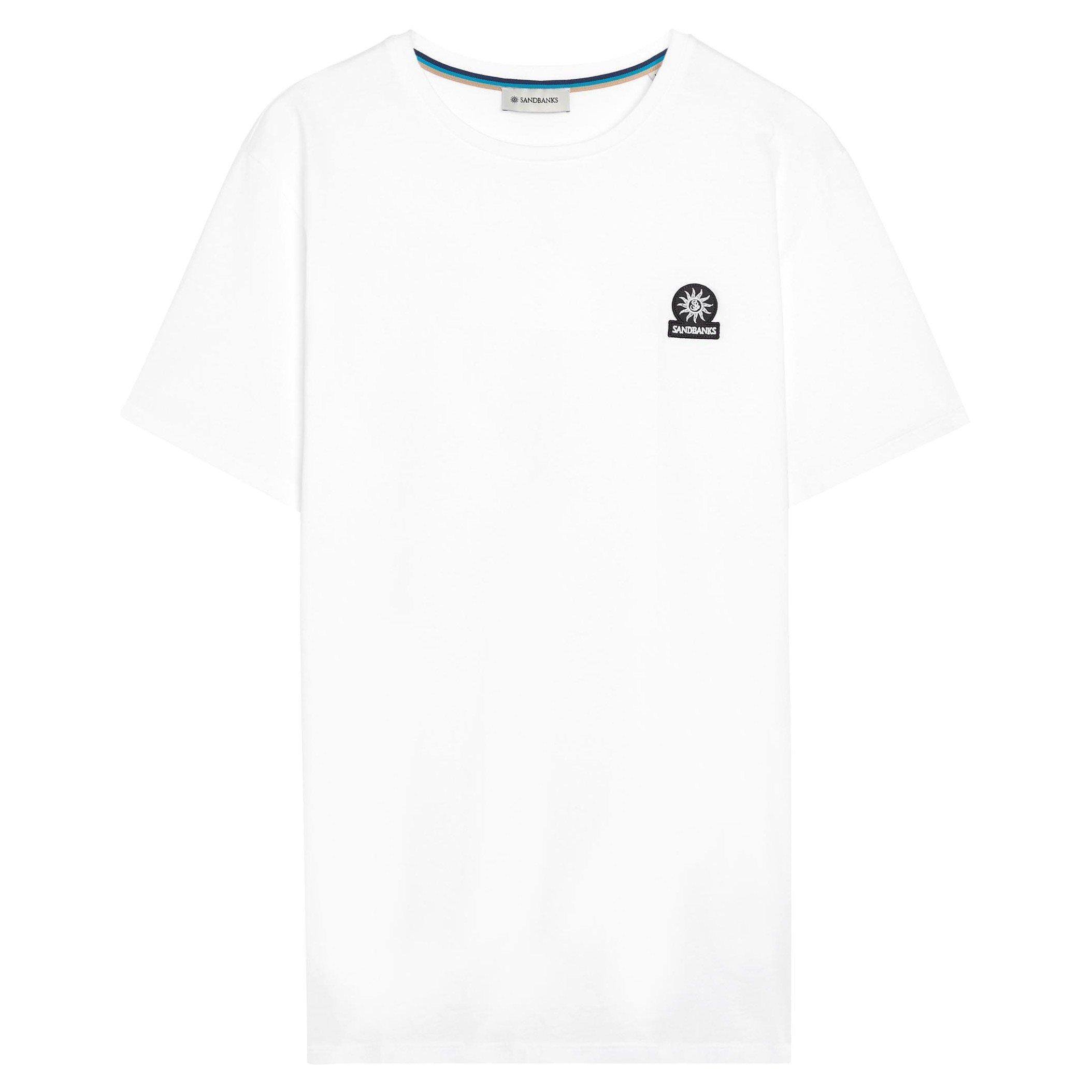 WHITE - Sandbanks - SB TEE SS BADGE MERC