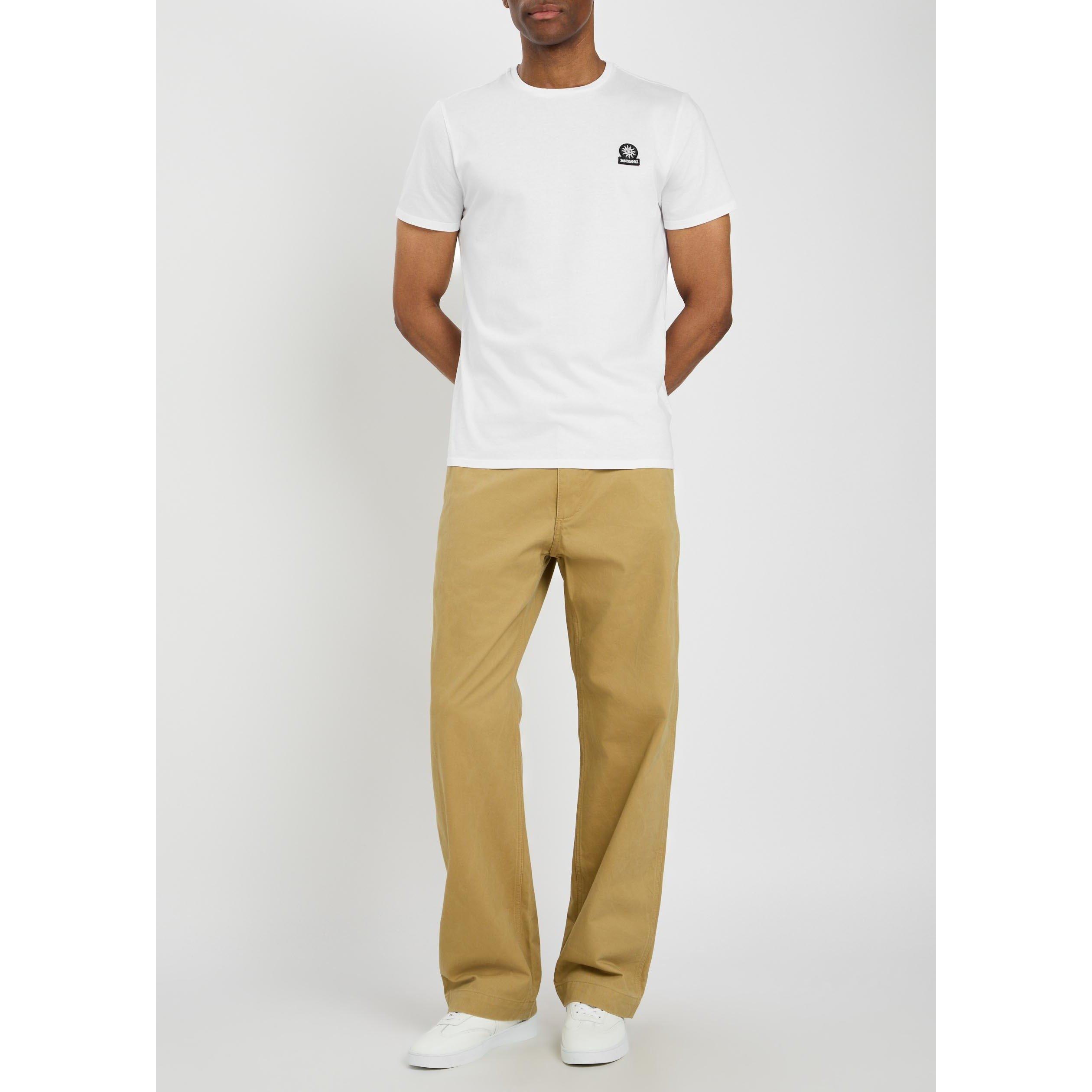 WHITE - Sandbanks - Men's Cotton Short-Sleeve Badge T-Shirt - 5