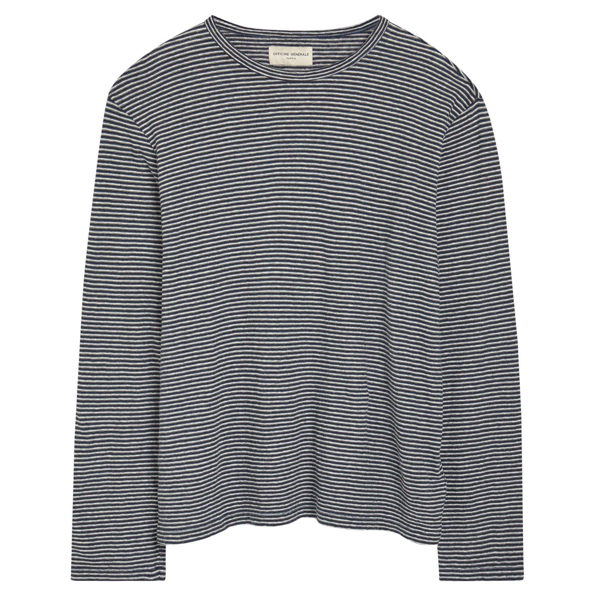 NAVY AND OTHER - Officine Generale - OG STRIPE TEE LS
