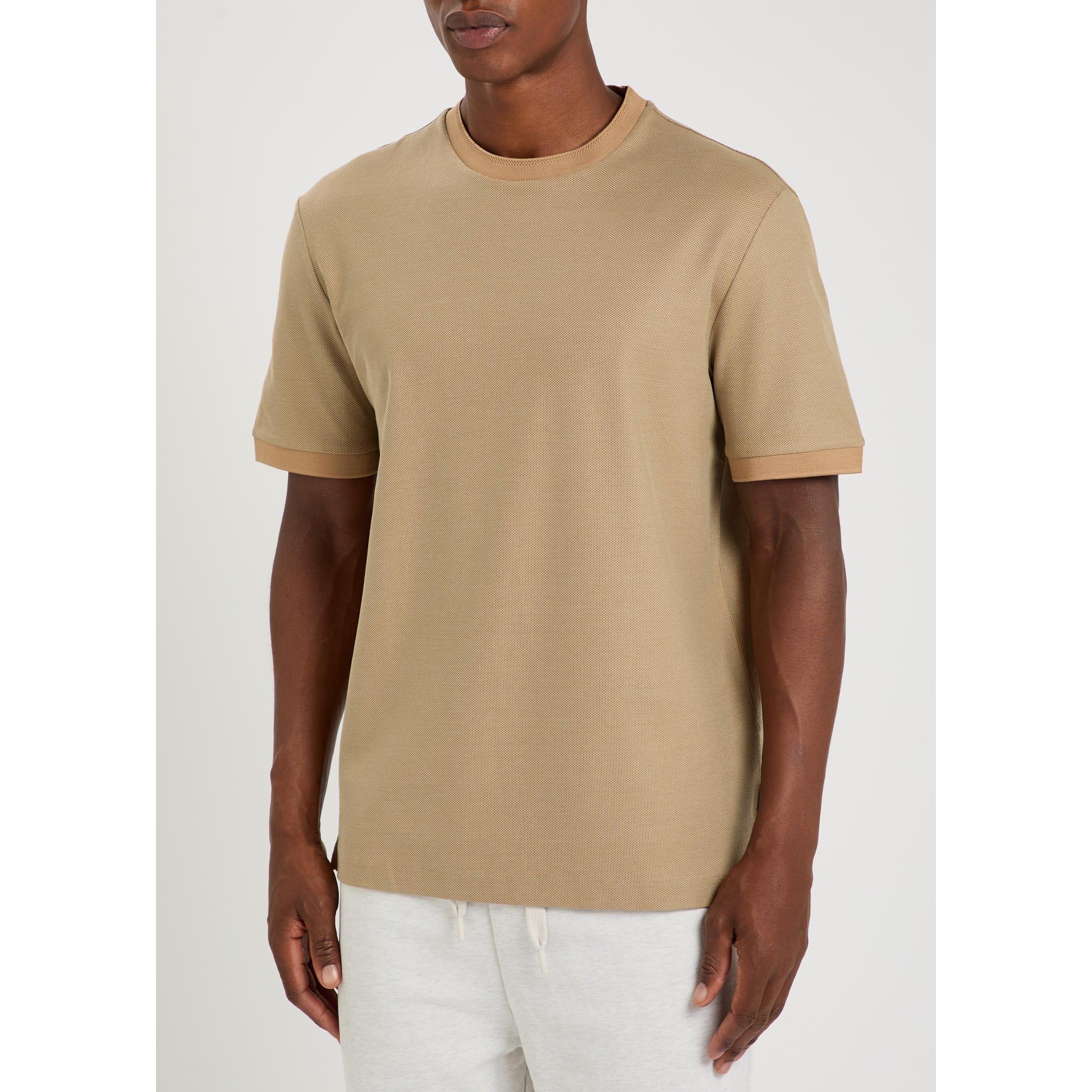 BROWN - Boss - Men's Handball Taut Short-Sleeve Cotton T-Shirt - 2