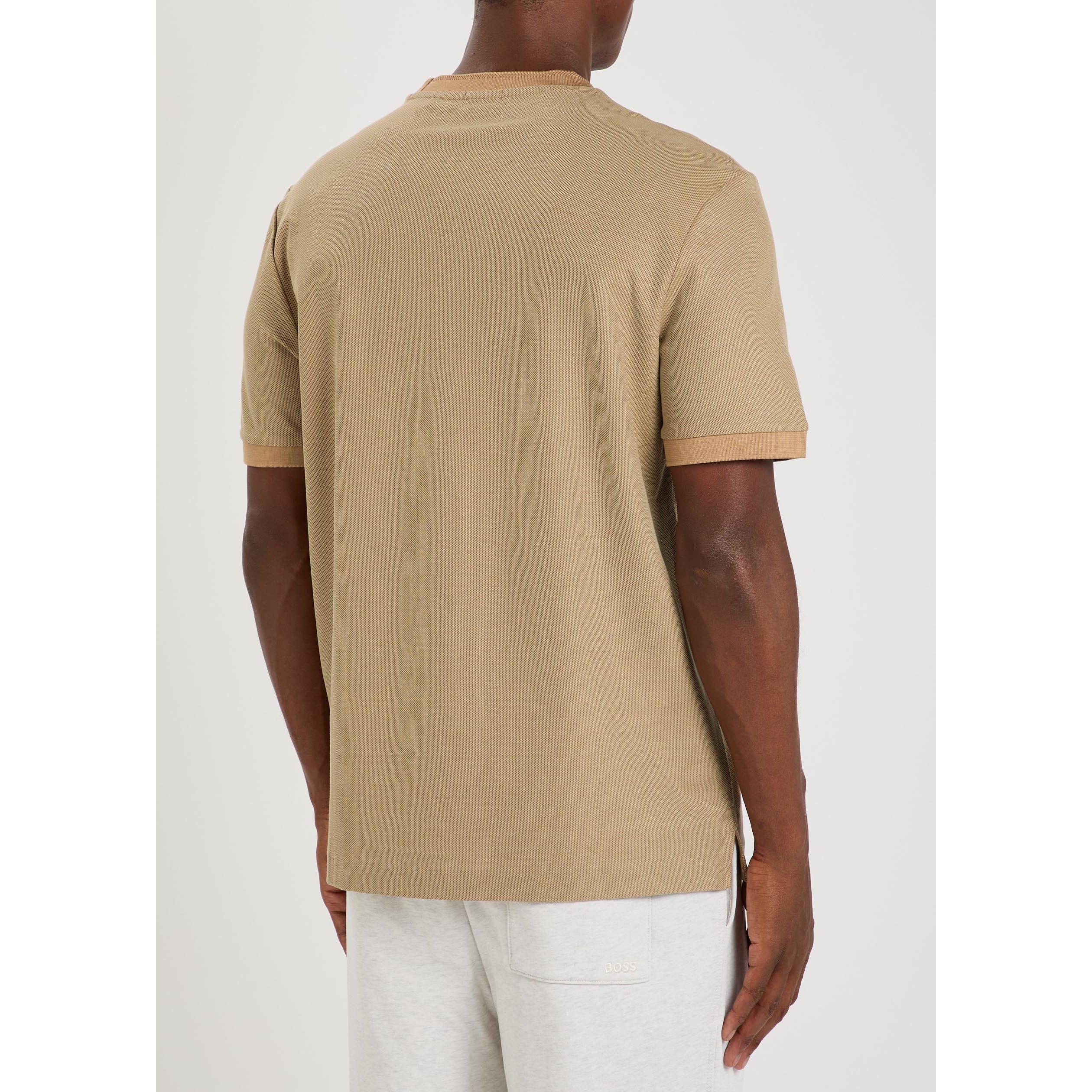 BROWN - Boss - Men's Handball Taut Short-Sleeve Cotton T-Shirt - 3