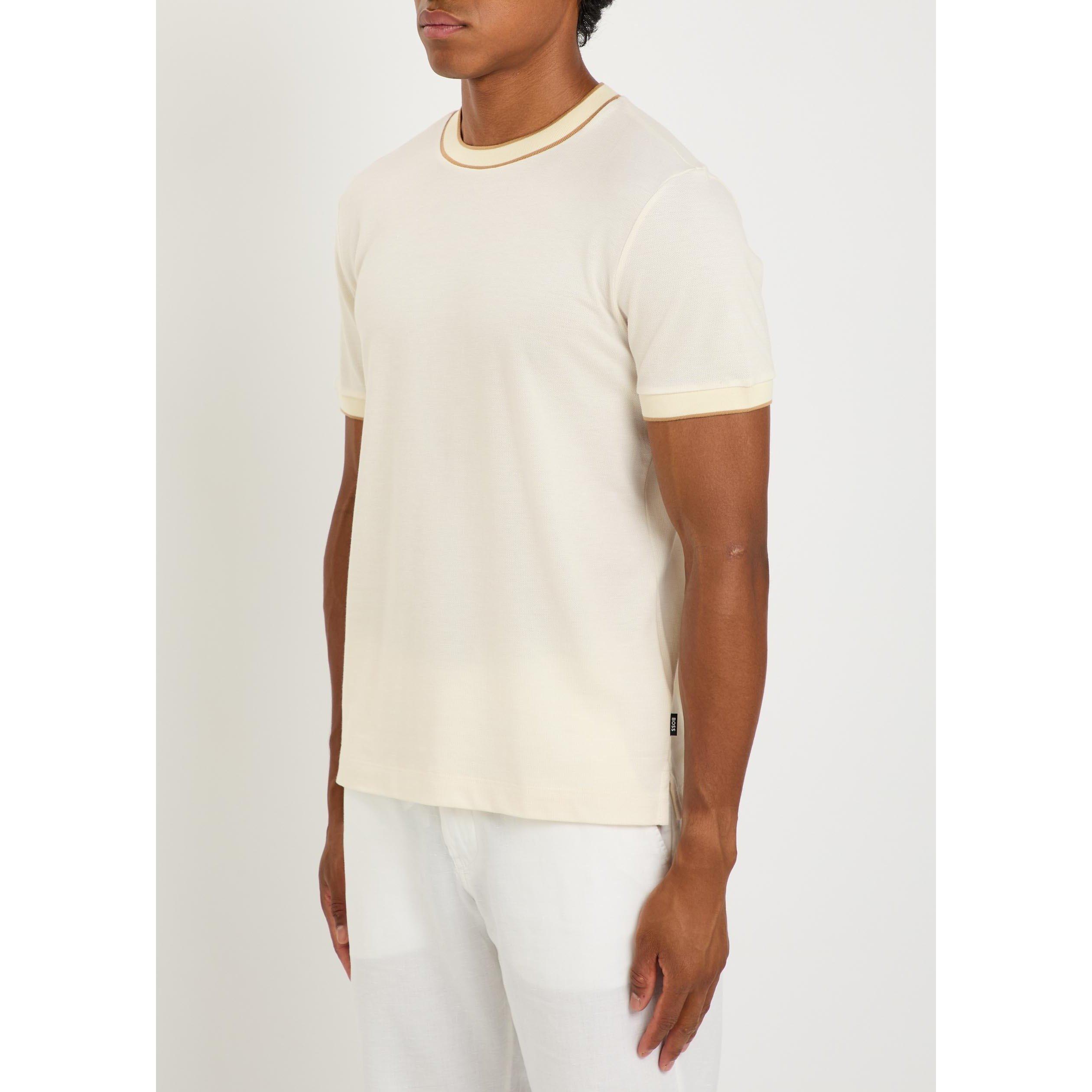 ECRU - Boss - Men's Thompson Short-Sleeve Cotton T-Shirt - 2
