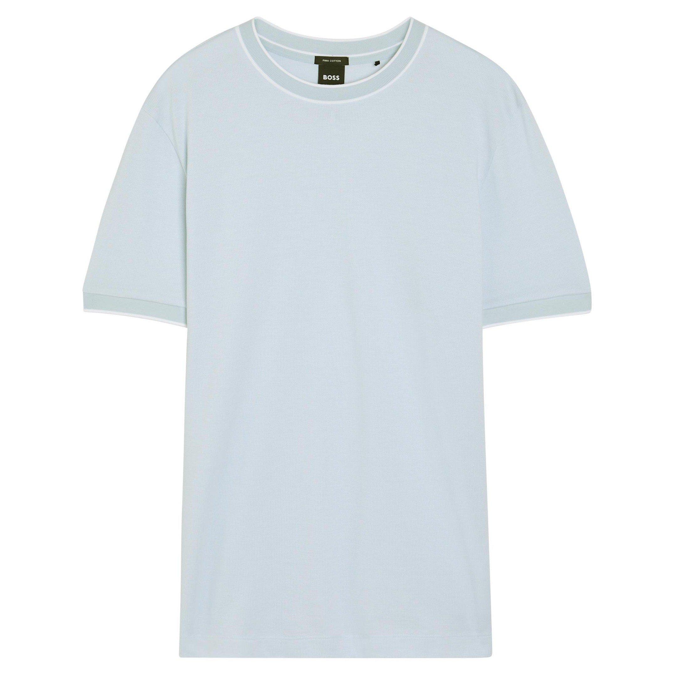 BLUE - Boss - Men's Thompson Short-Sleeve Cotton Crew-Neck T-Shirt - 1
