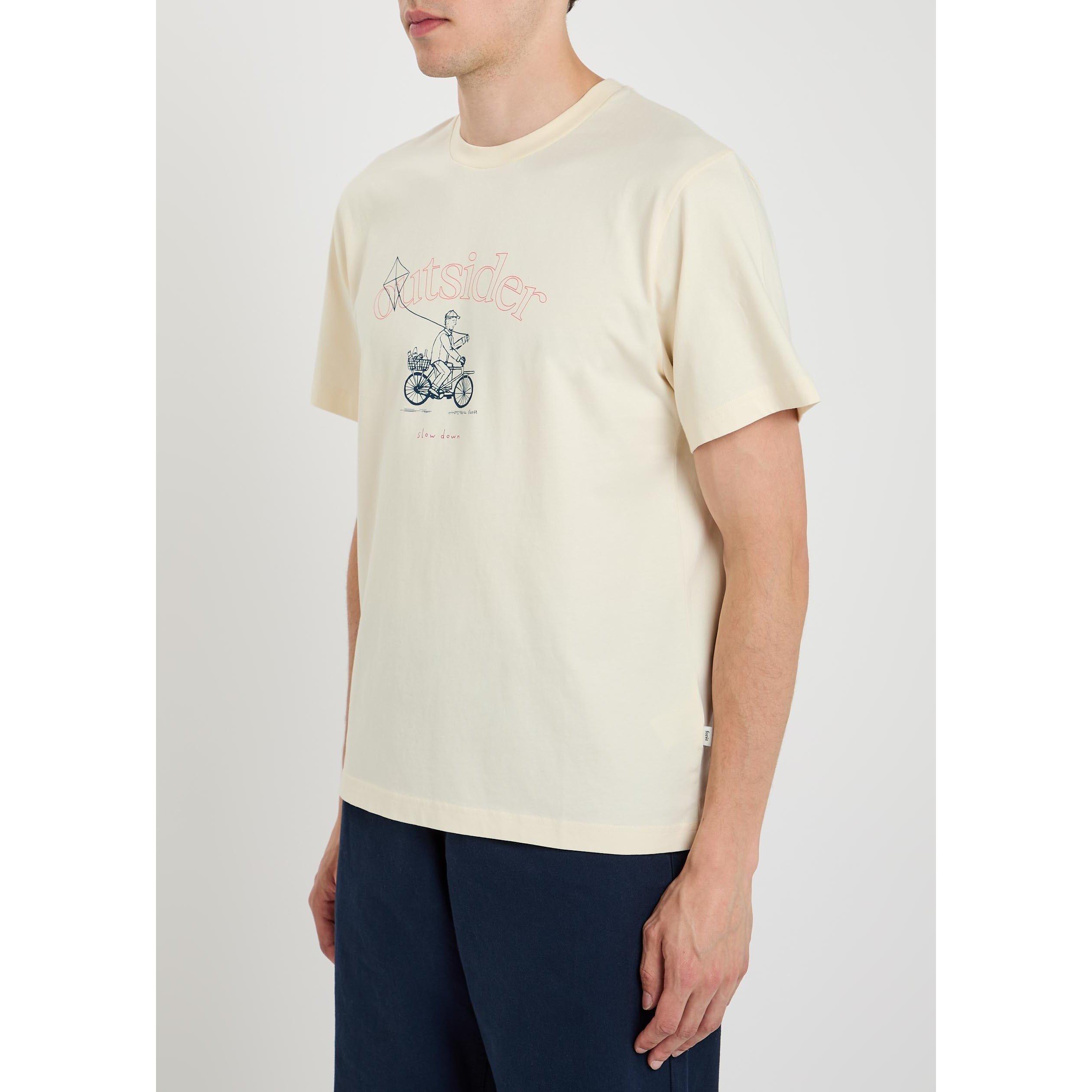 BEIGE - Foret - Men's Cyclist Graphic Cotton Short-Sleeve T-Shirt - 2