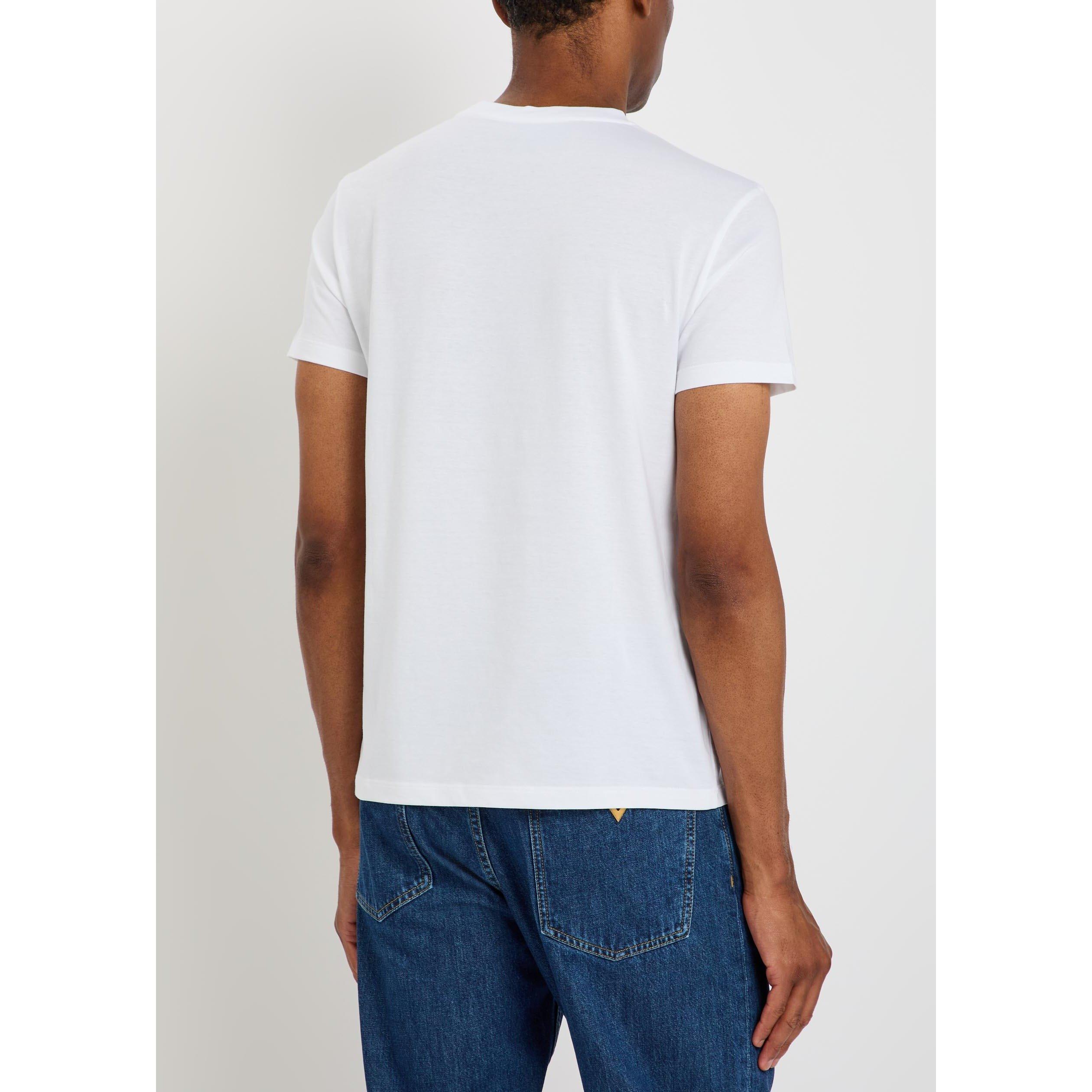 WHITE - Valentino - Men's Val Cotton Short-Sleeve T-Shirt - 3
