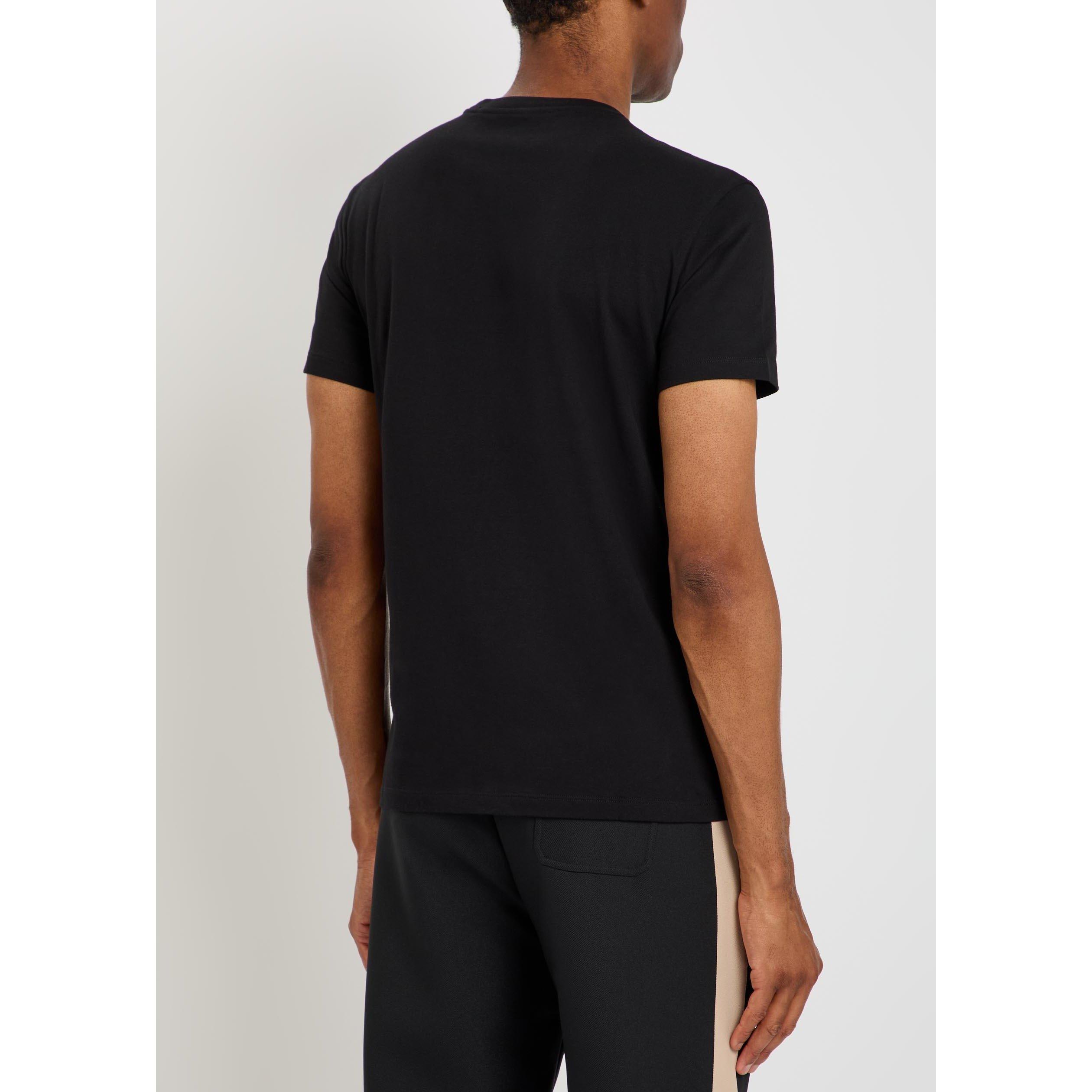 BLACK - Valentino - Men's Val Cotton Crew-Neck T-Shirt - 3