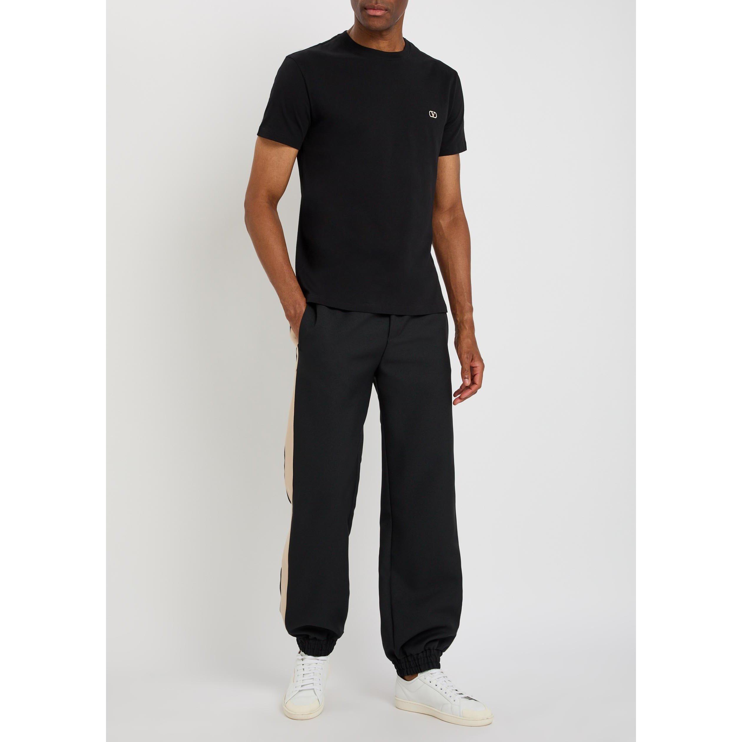 BLACK - Valentino - Men's Val Cotton Crew-Neck T-Shirt - 5