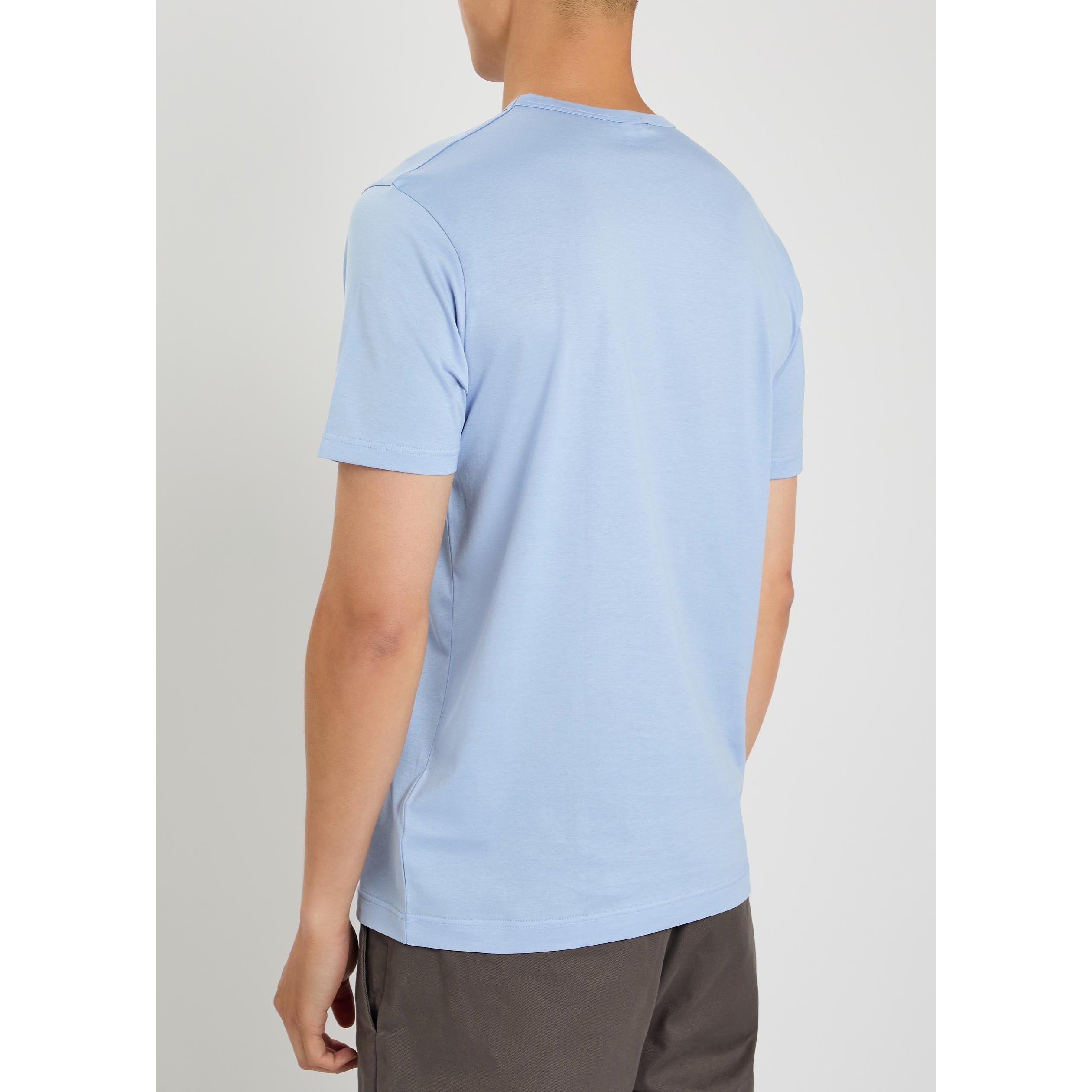 LIGHT BLUE - Sunspel - Men's Cotton Short-Sleeve T-Shirt - 3