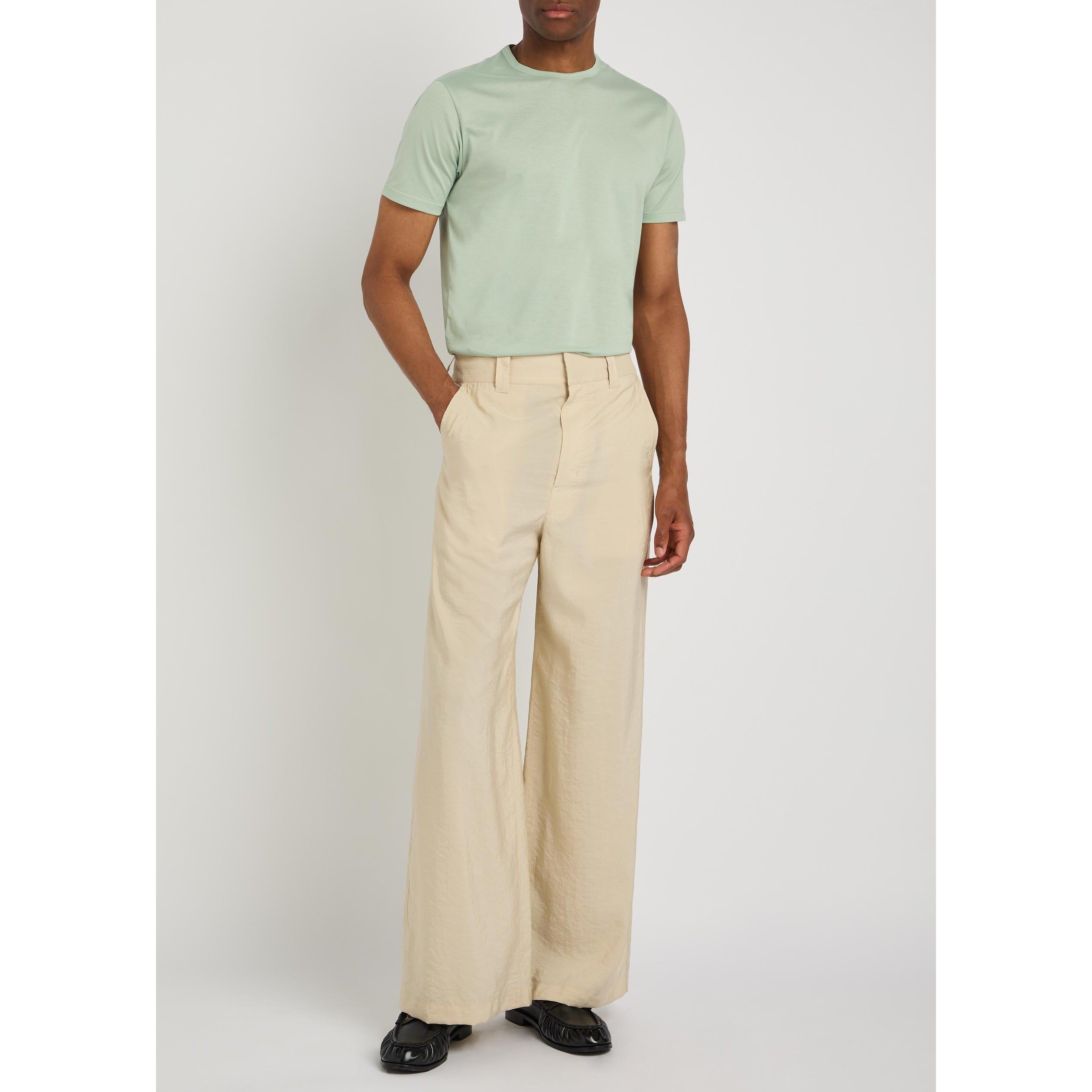 LIGHT GREEN - Sunspel - Men's Cotton Short-Sleeve Crew-Neck T-Shirt - 5