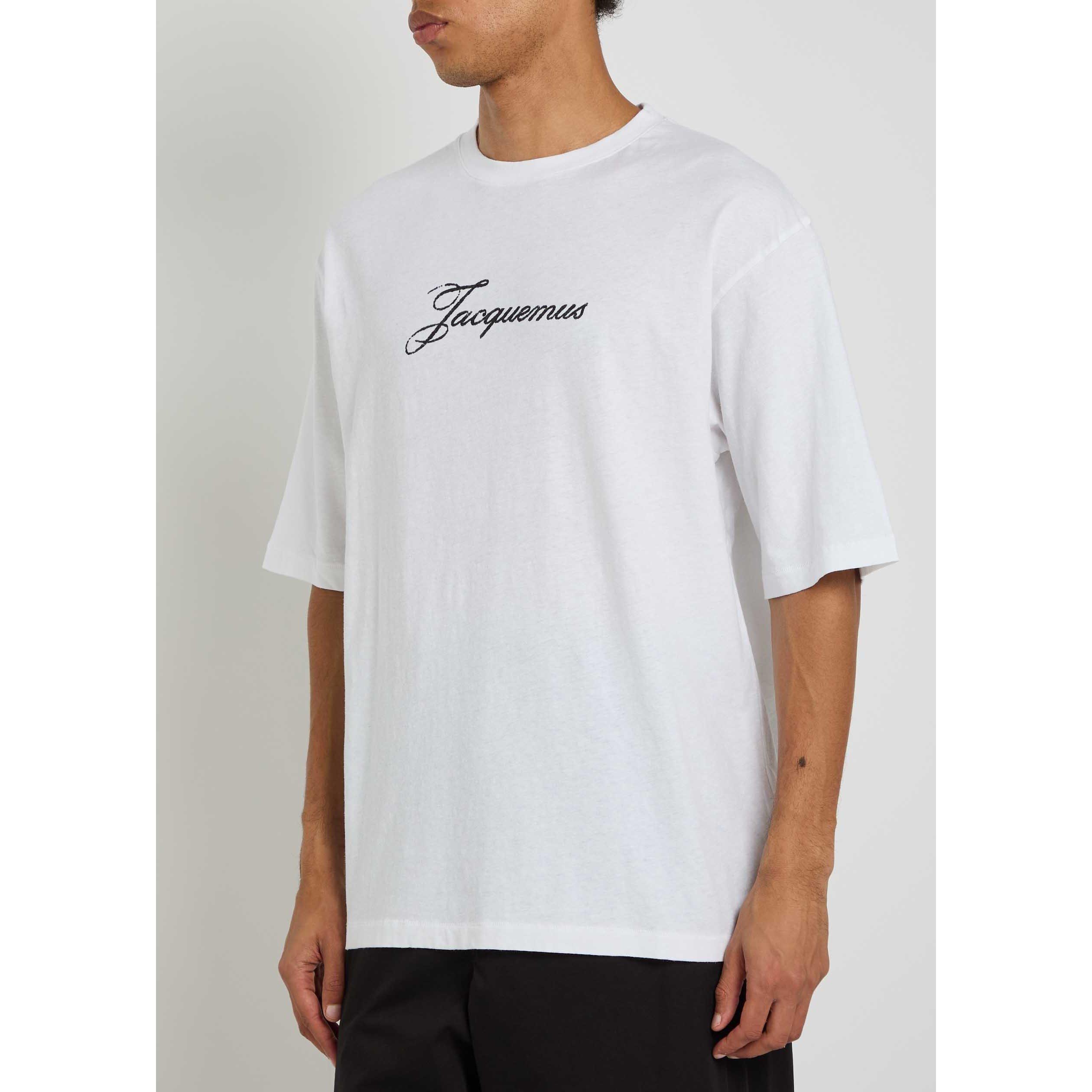 WHITE - Jacquemus - Men's Jac Le Cotton Oversized-Fit T-Shirt - 2