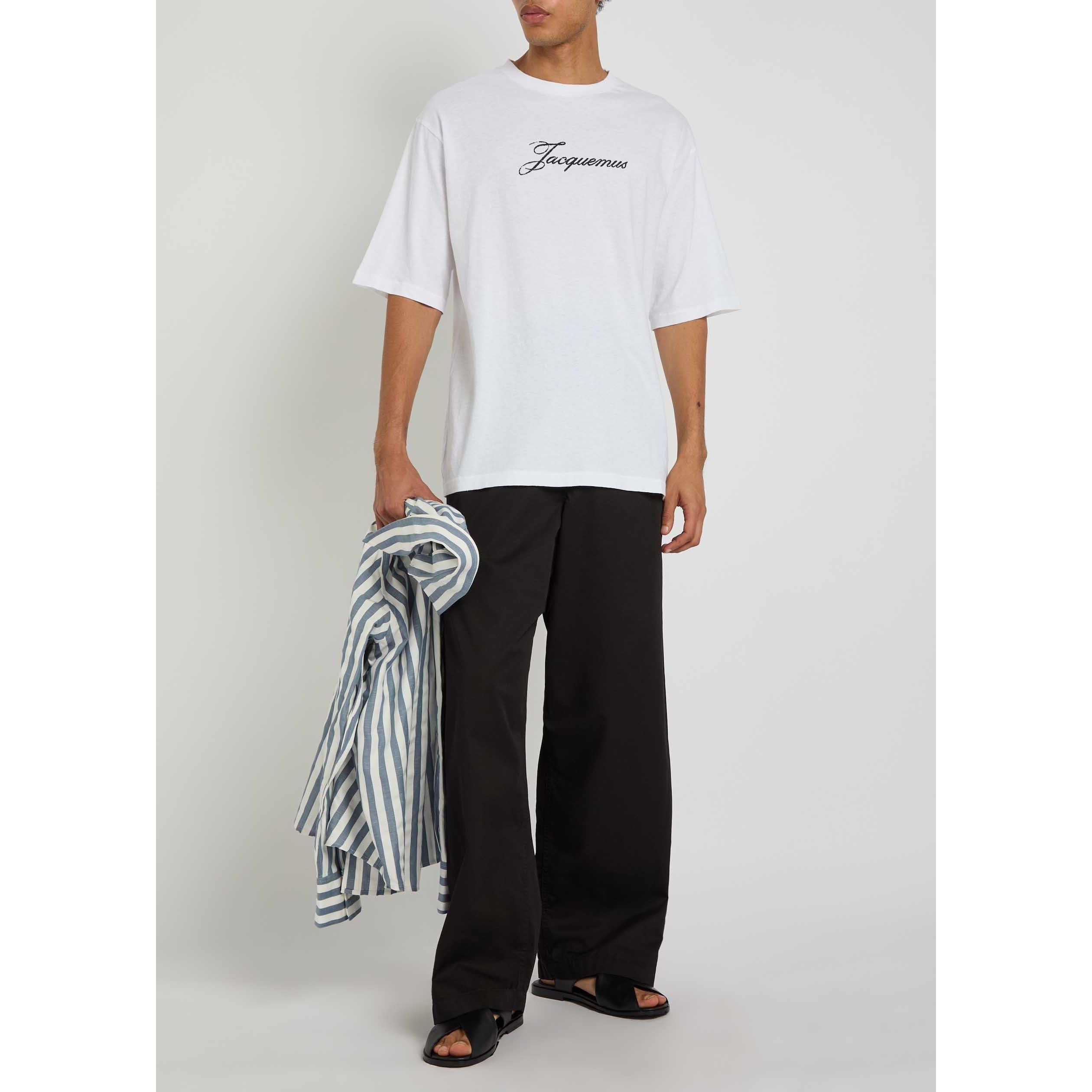 WHITE - Jacquemus - Men's Jac Le Cotton Oversized-Fit T-Shirt - 5
