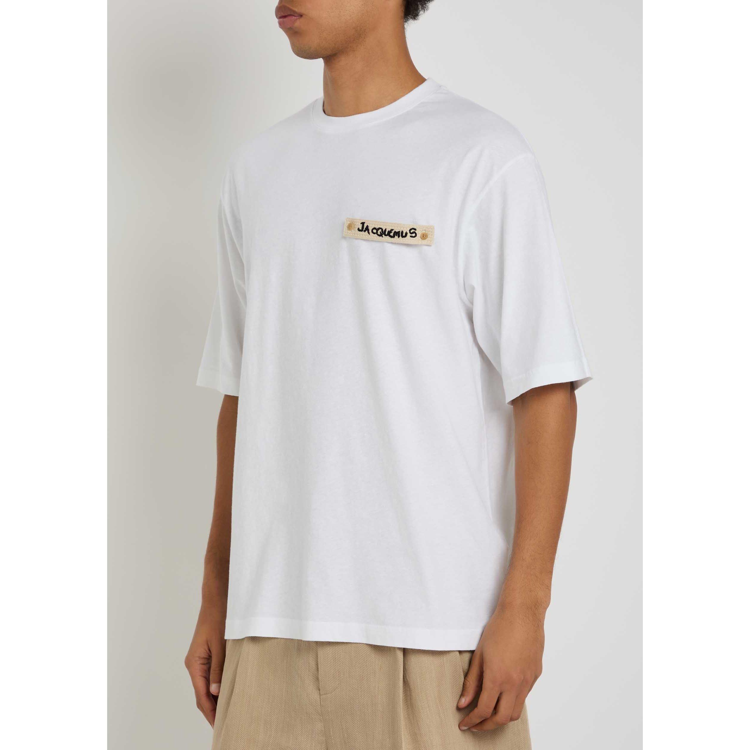 WHITE - Jacquemus - Men's Le Plage Cotton Short-Sleeve Oversized-Fit T-Shirt - 2