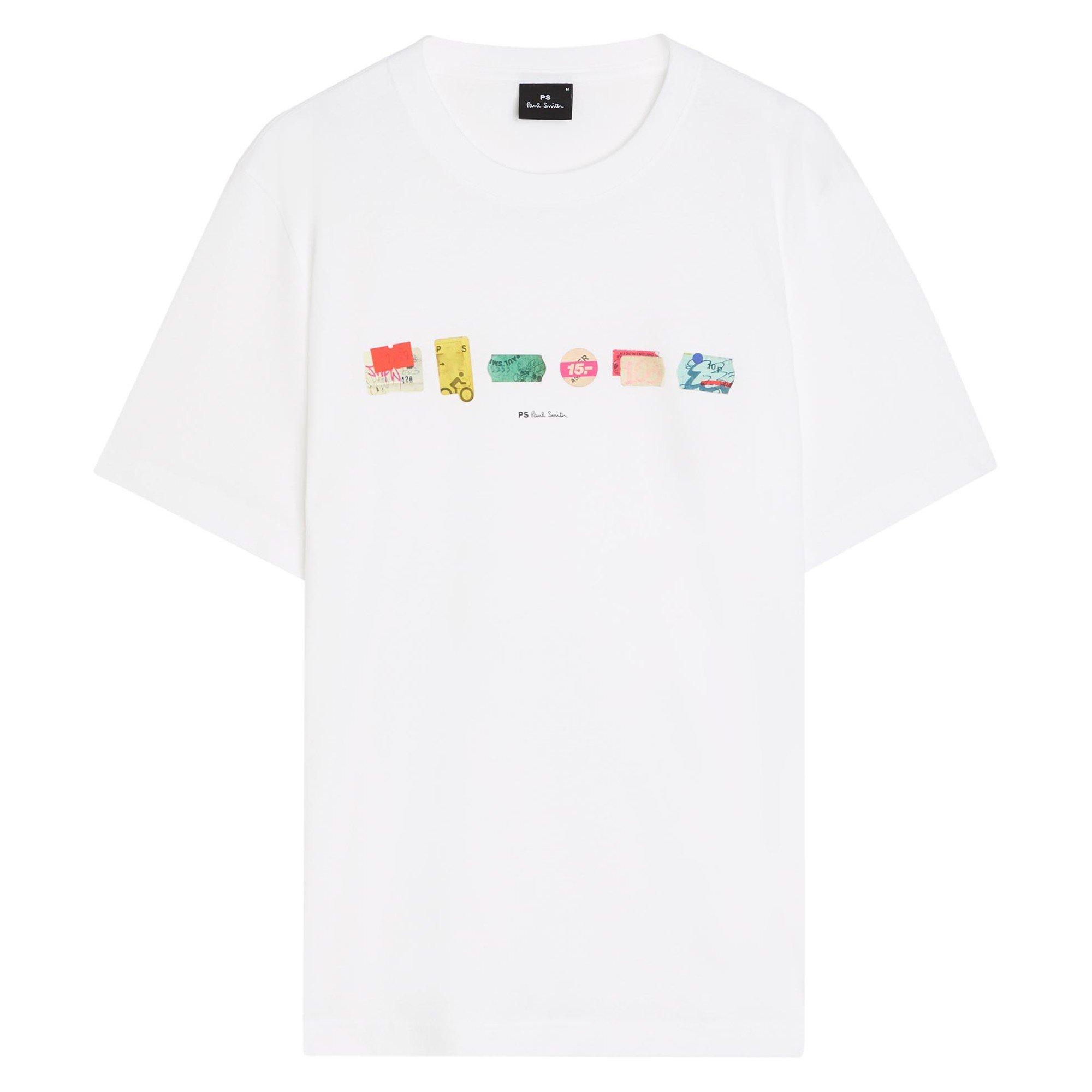 WHITE - PS Paul Smith - PS IN A ROW GRAPHIC TEE SS