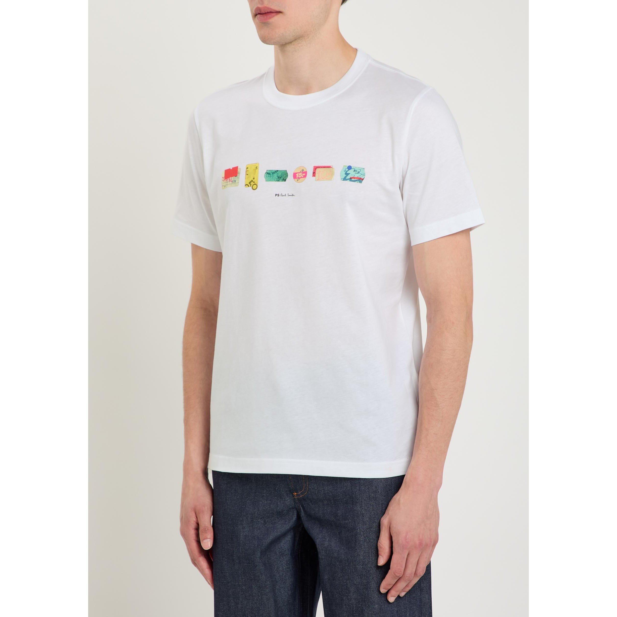 WHITE - PS Paul Smith - PS IN A ROW GRAPHIC TEE SS - 2