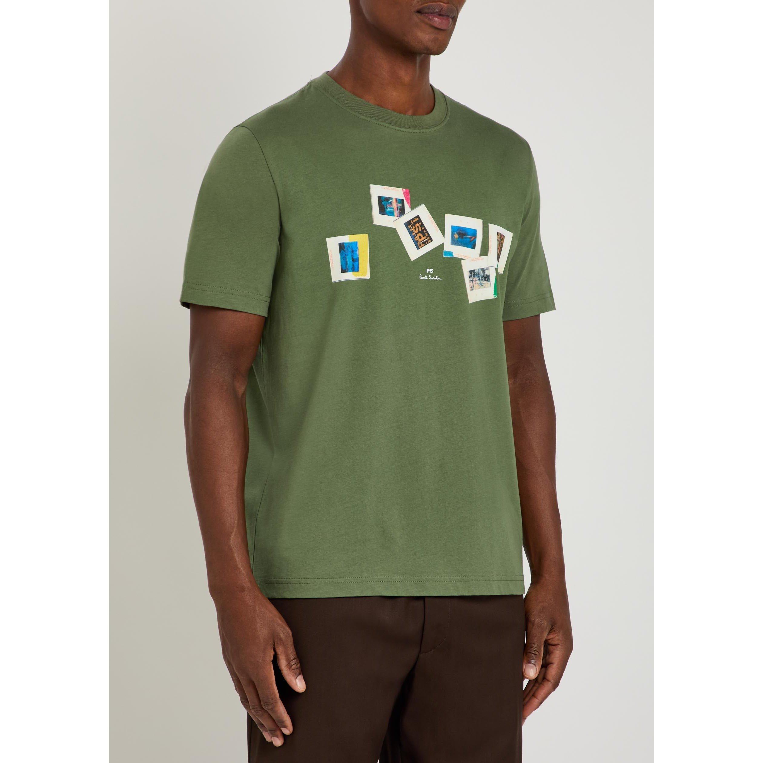 GREEN - PS Paul Smith - Men's Slides Graphic Cotton Short-Sleeve T-Shirt - 2