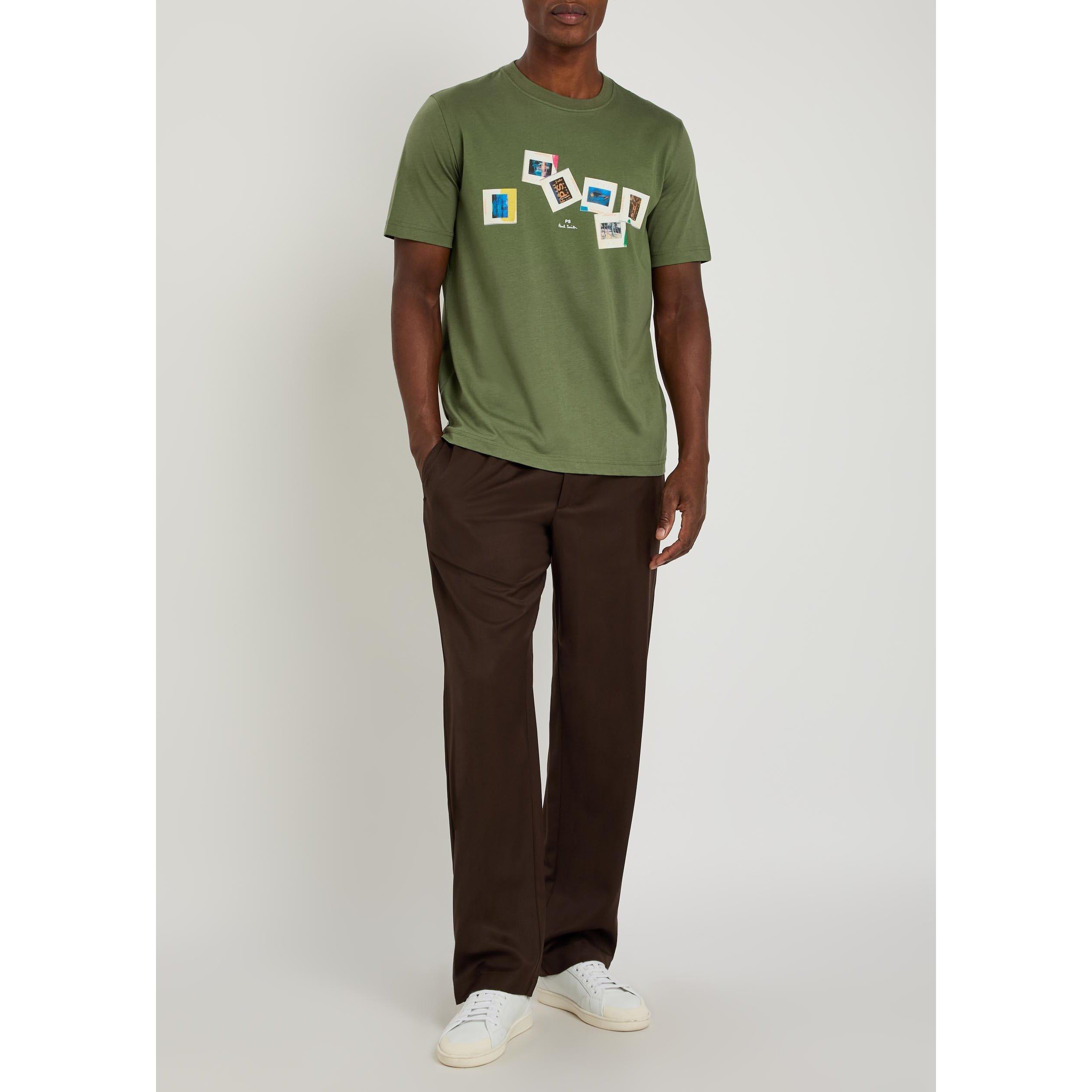 GREEN - PS Paul Smith - Men's Slides Graphic Cotton Short-Sleeve T-Shirt - 5