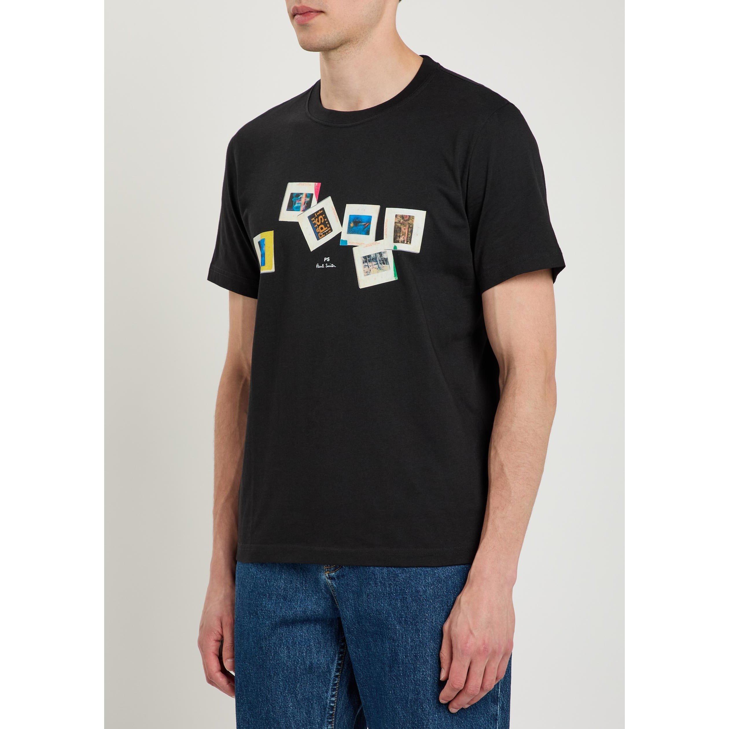 BLACK - PS Paul Smith - Men's Slides Graphic Cotton Short-Sleeve T-Shirt - 2